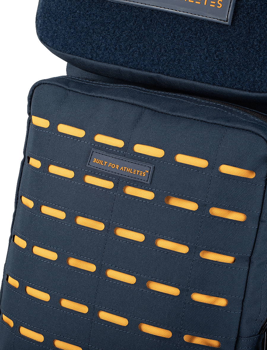 Built For Athletes - Large Navy & Orange Gym Backpack - dark blue orange - 2
