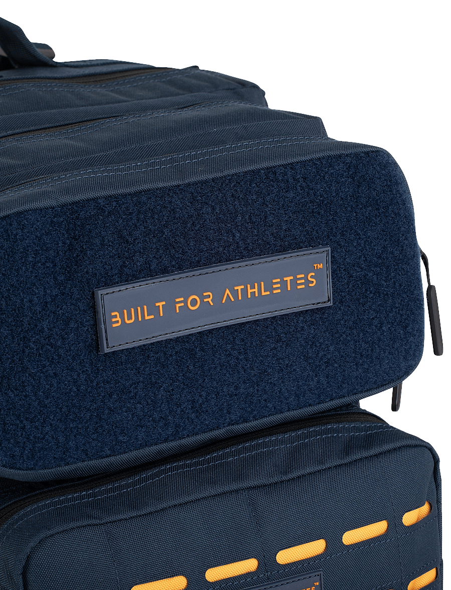 Built For Athletes - Large Navy & Orange Gym Backpack - dark blue orange - 3