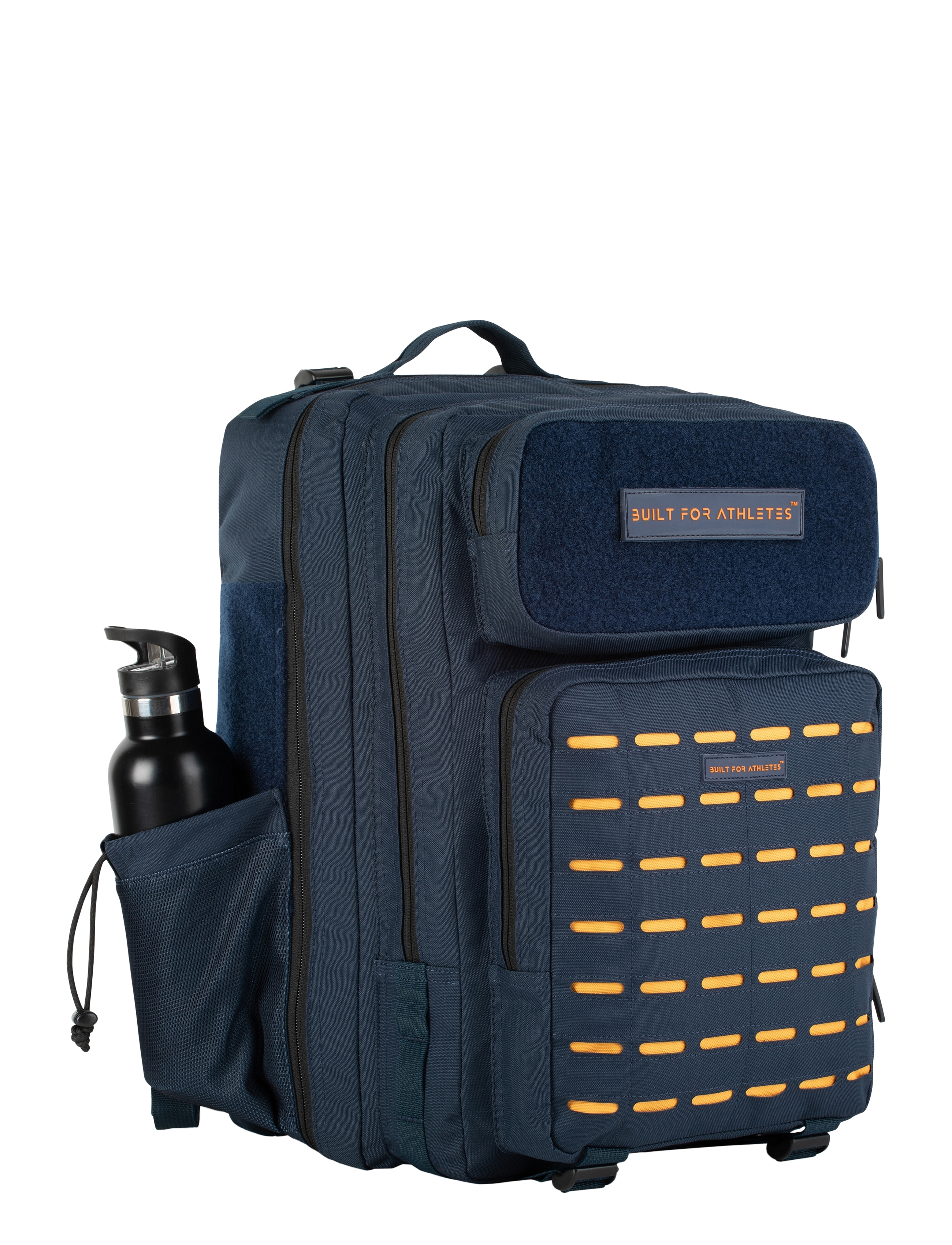 Built For Athletes - Large Navy & Orange Gym Backpack - dark blue orange - 4