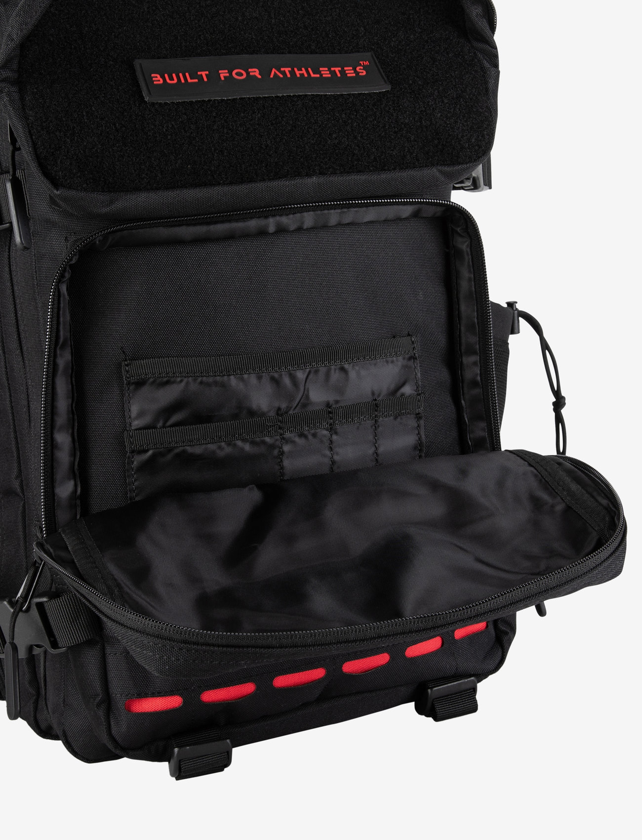 Built For Athletes - Large Black & Red Gym Backpack - black red - 4