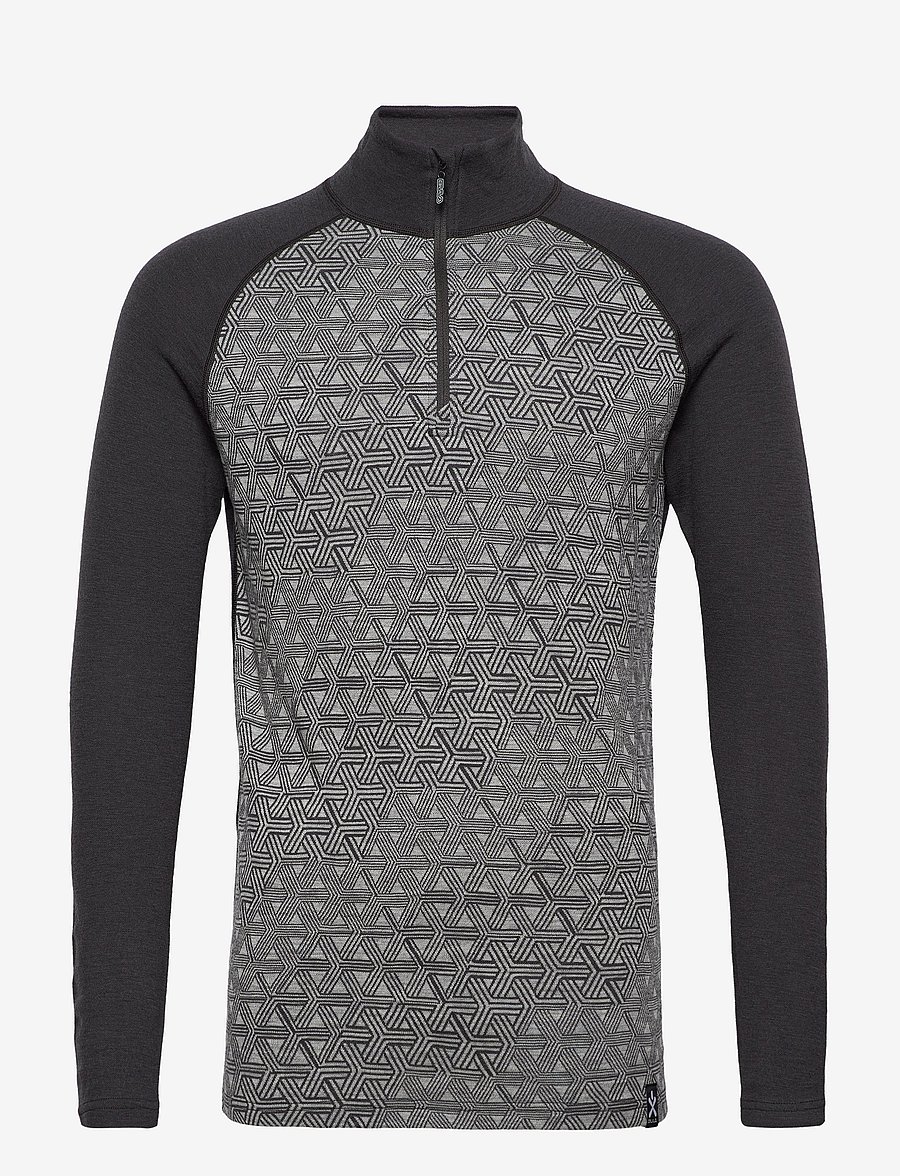 Bula - GEO MERINO WOOL HALFZIP - dgrey - 1