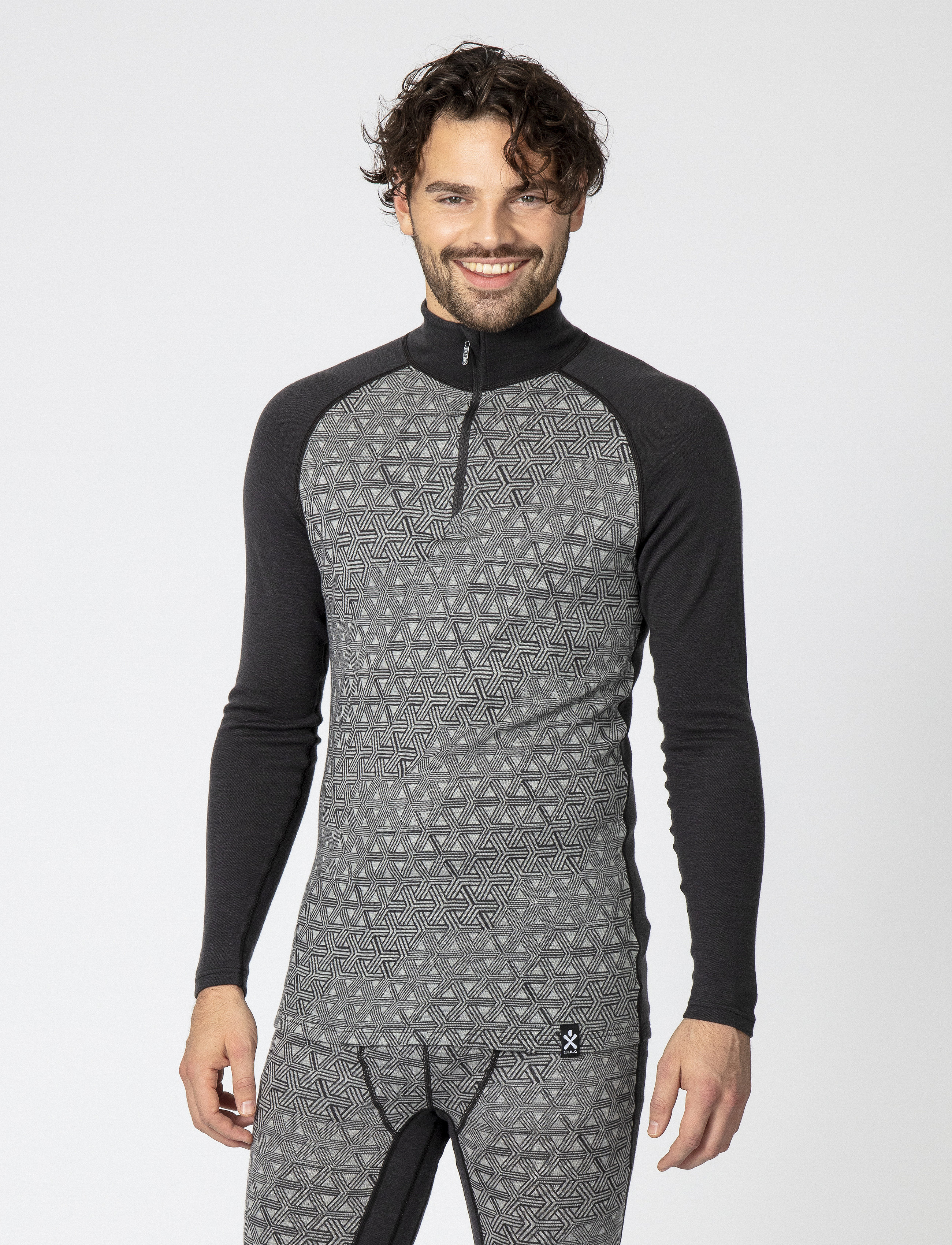 Bula Men's Geo Merino Wool Halfzip stickade tröjor – bild 2