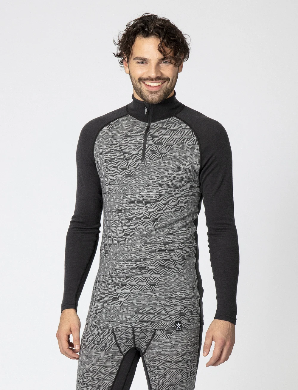 Bula - GEO MERINO WOOL HALFZIP - funktionsunterwäsche - oberteile - dgrey - 0