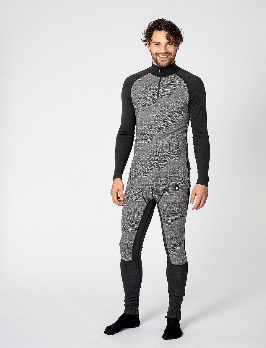 Bula - GEO MERINO WOOL HALFZIP - dgrey - 4