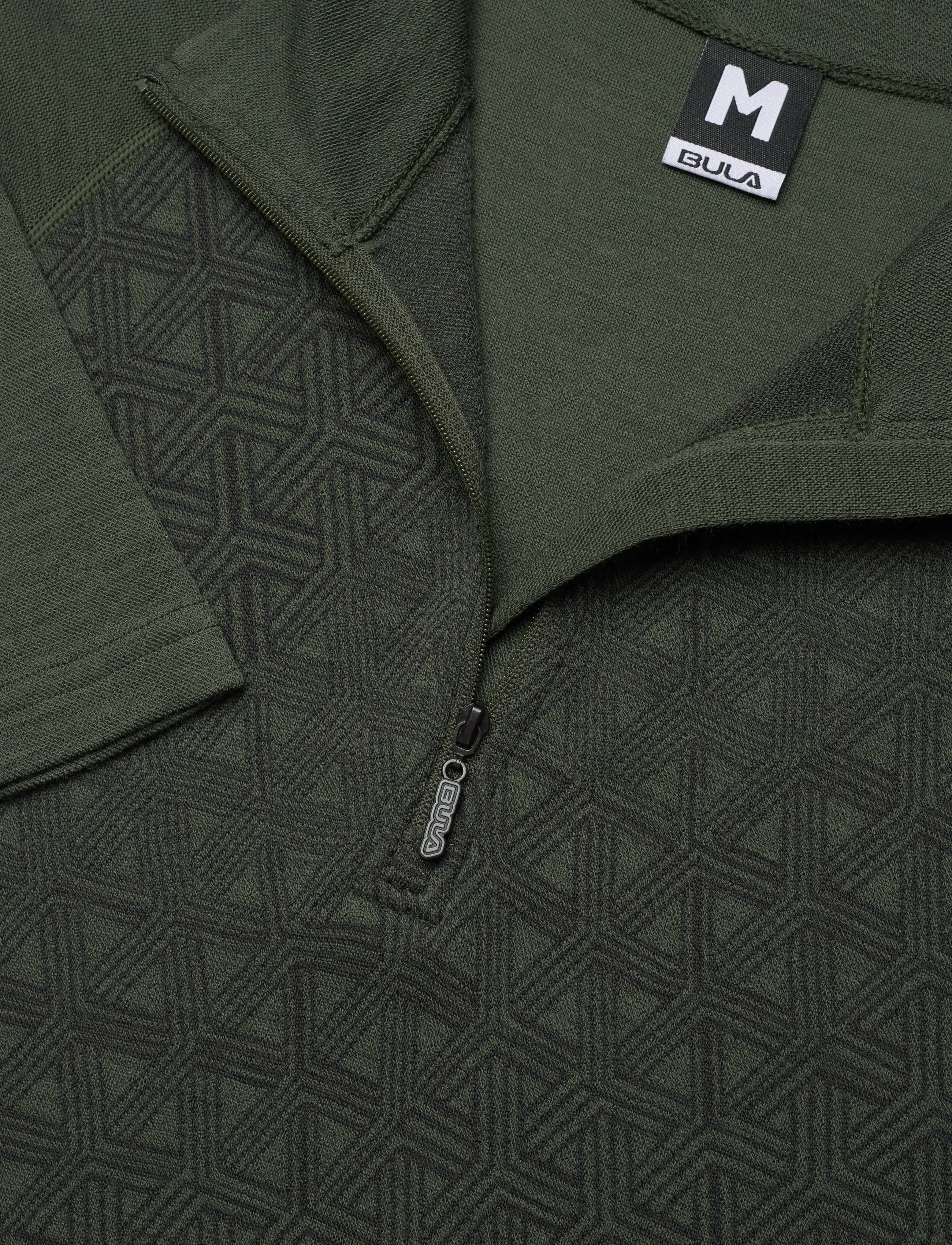 Bula - GEO MERINO WOOL HALFZIP - base layer tops - dolive - 2