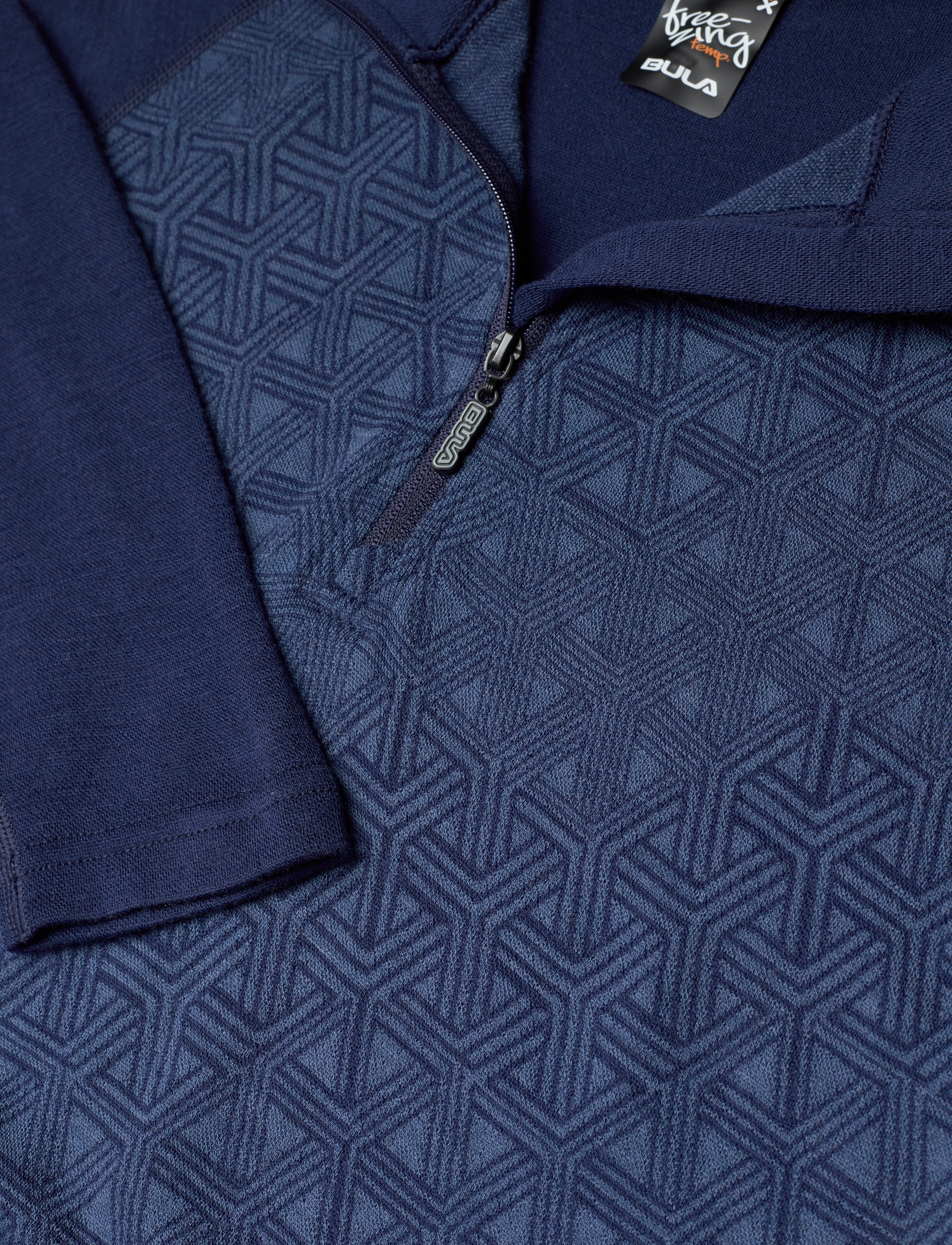 Bula - GEO MERINO WOOL HALFZIP - navy - 2