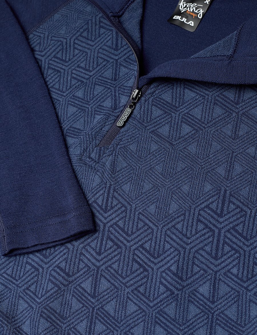 Bula - GEO MERINO WOOL HALFZIP - navy - 2