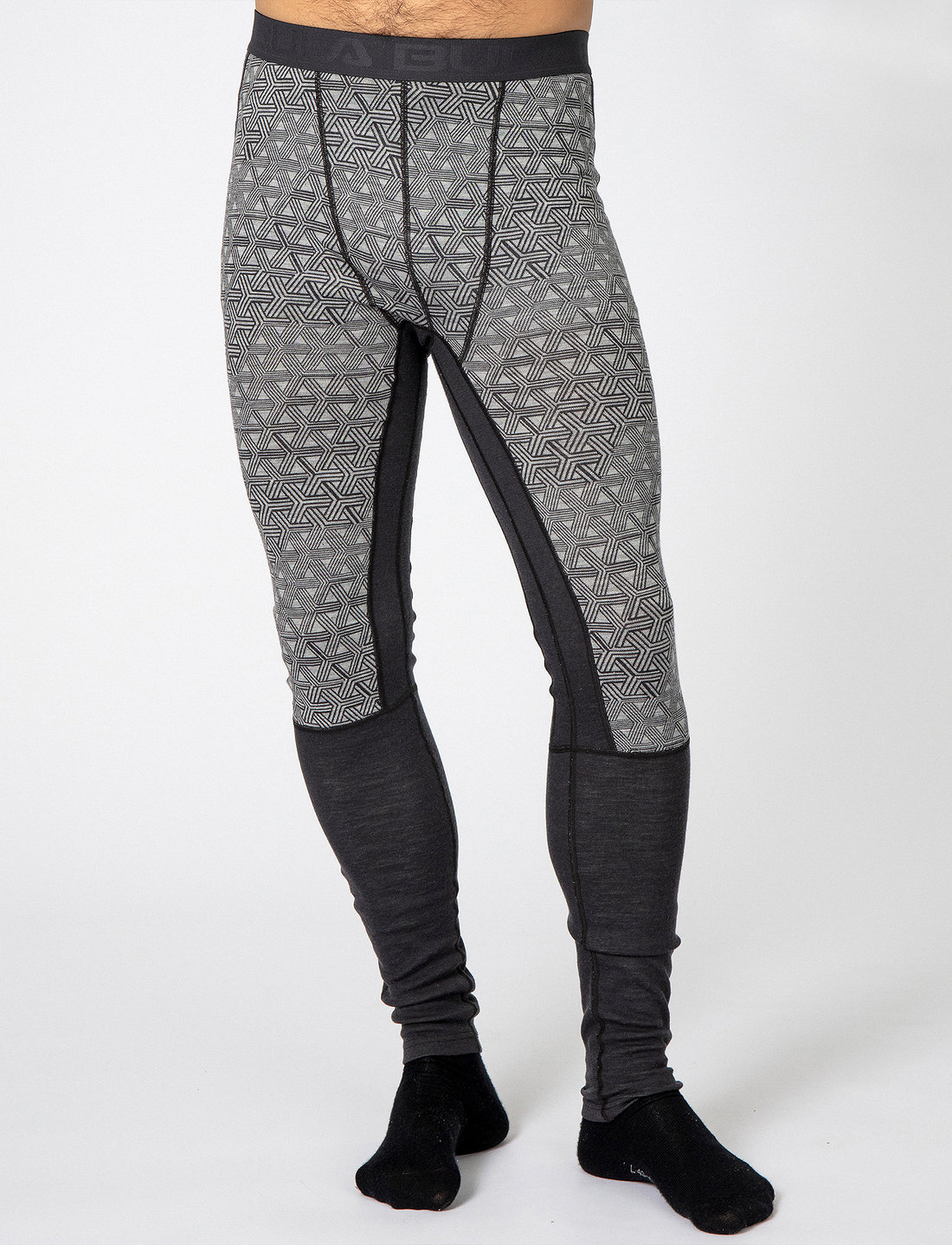 Bula - Geo Merino Wool Pants - underställsbyxor - greym - 0