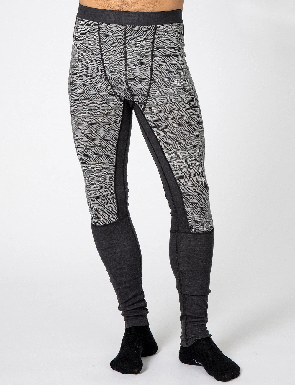 Bula - Geo Merino Wool Pants - termoleggings - greym - 0