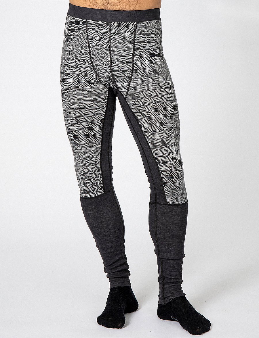 Bula - Geo Merino Wool Pants - underställsbyxor - greym - 0