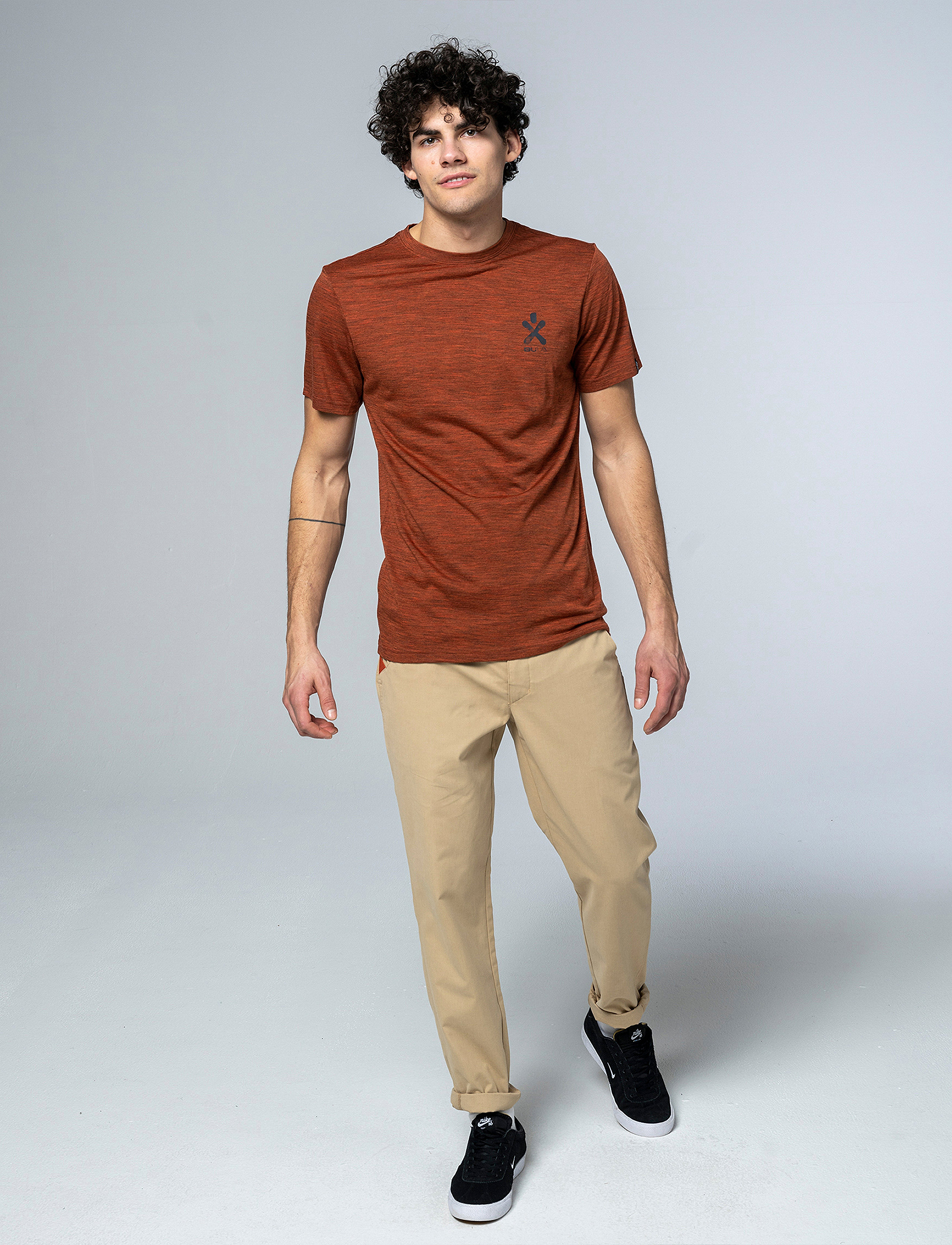 Bula - Pacific Solid Merino Wool Tee - brick - 4
