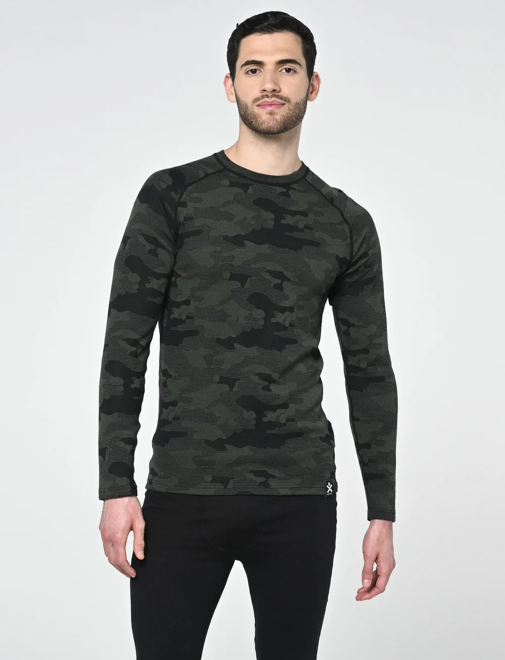 Bula - Camo Merino Wool Crew - termoundertrøjer - dolive - 0