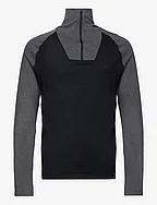 Retro Merino Wool Halfzip Sweater - BLACK
