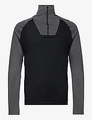 Bula - Retro Merino Wool Halfzip Sweater - mid layer jackets - black - 0