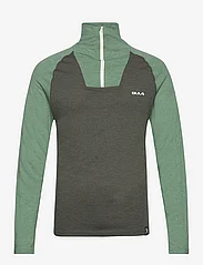 Bula - Retro Merino Wool Halfzip Sweater - mid layer jackets - ivy - 0