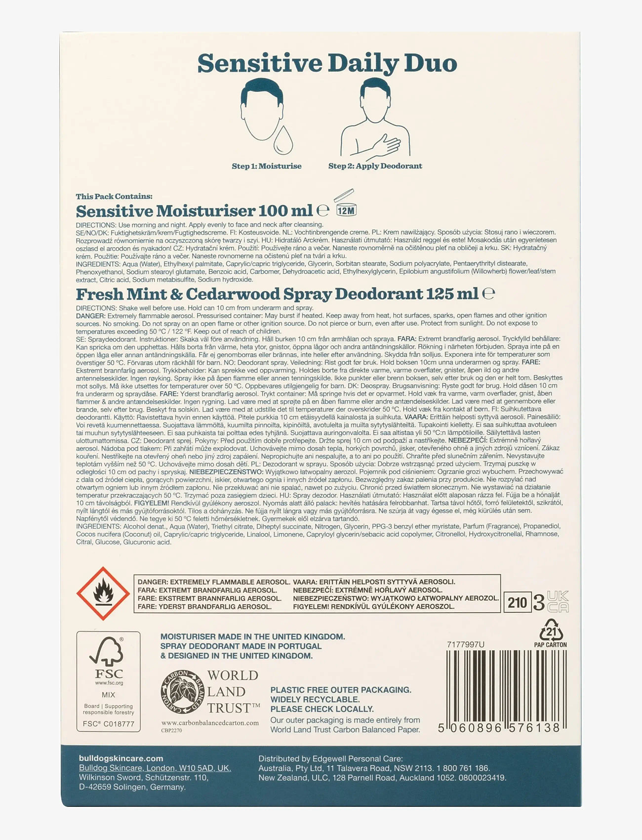 Bulldog - Sensitive Daily Duo - til ham - clear - 1