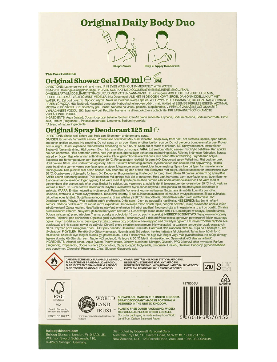 Bulldog - Original Daily Body Duo - giftset - clear - 1