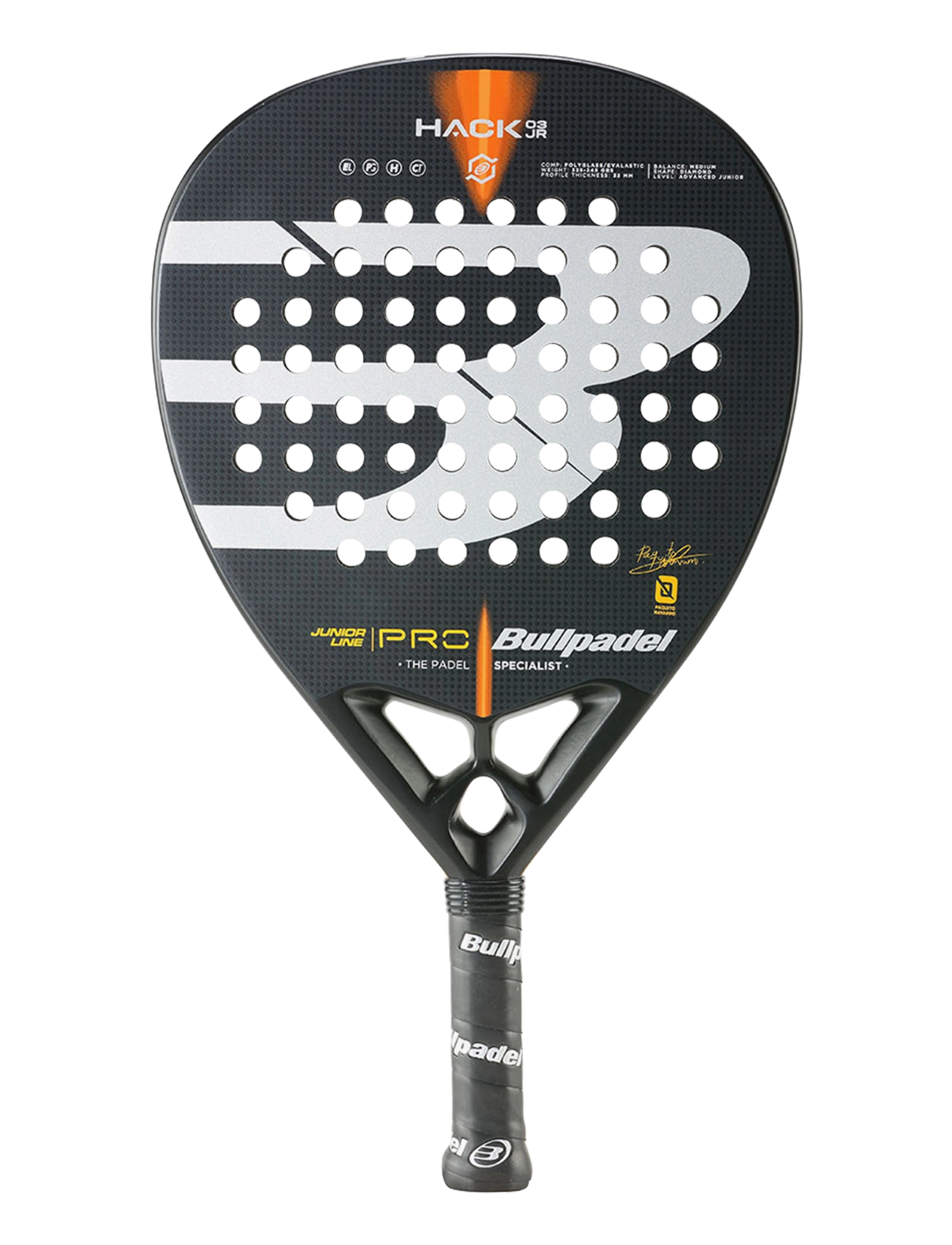 Bullpadel Hack Jr, Børn, Junior Padel Bat, Sort, Str: ONE SIZE