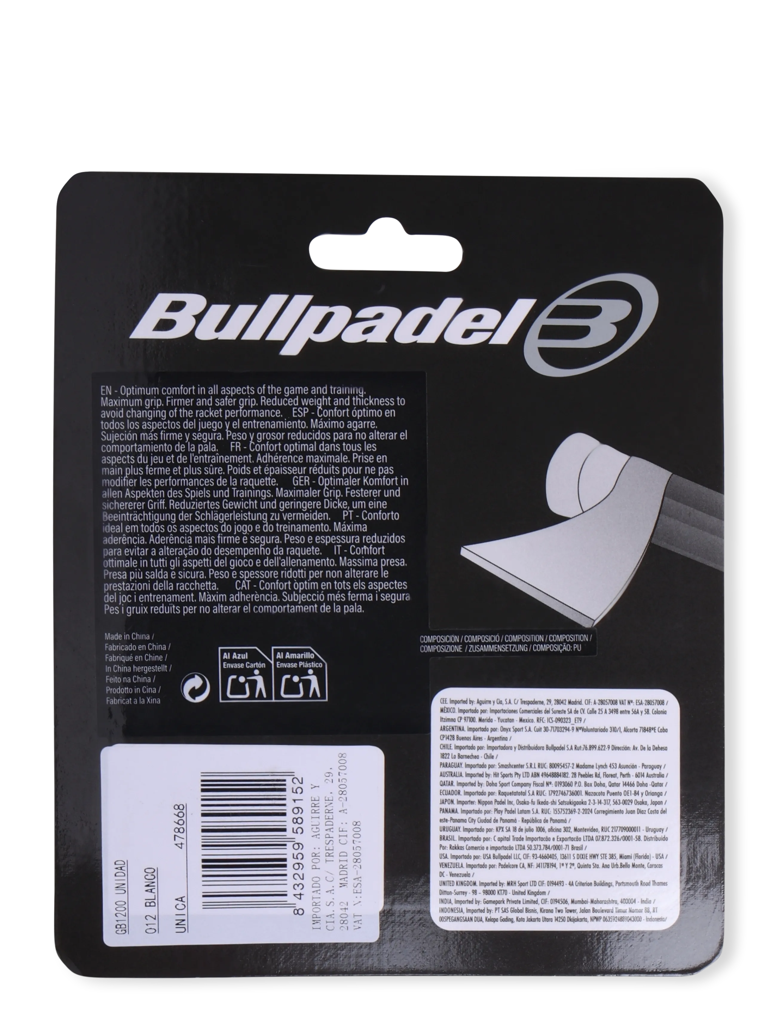 Bullpadel - GB-1200 COMFORT - sonstige accessoires - white - 1