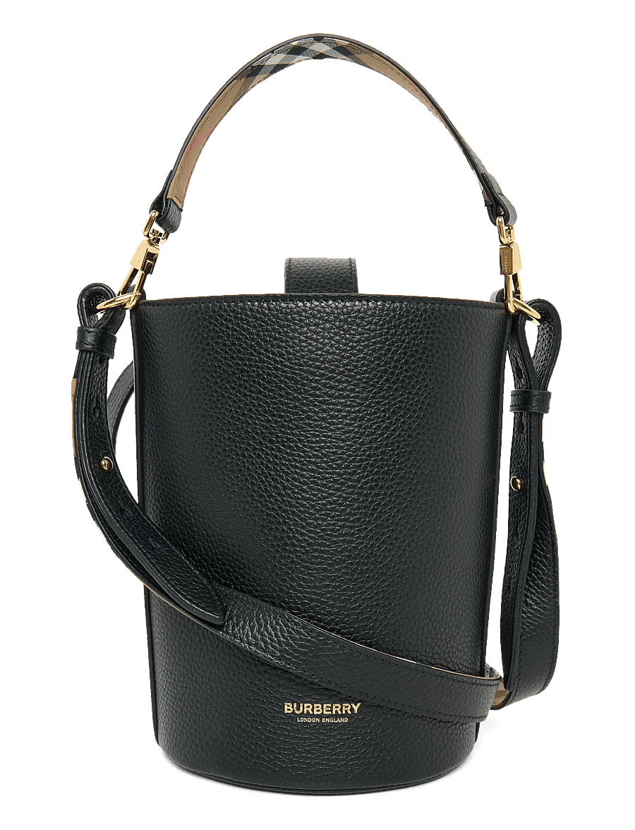 Burberry - Small Leather Bucket Bag - black - 0