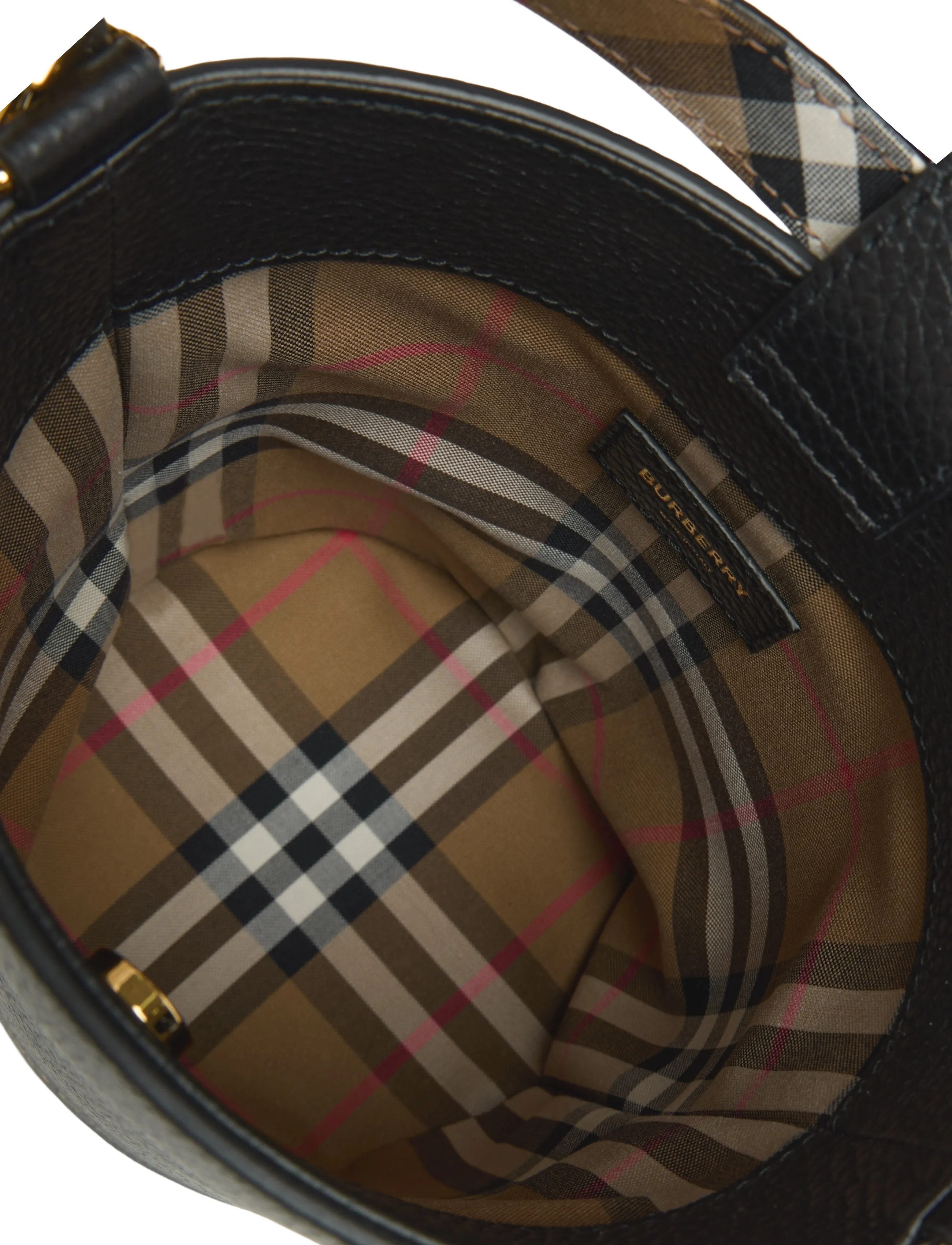 Burberry - Small Leather Bucket Bag - black - 3