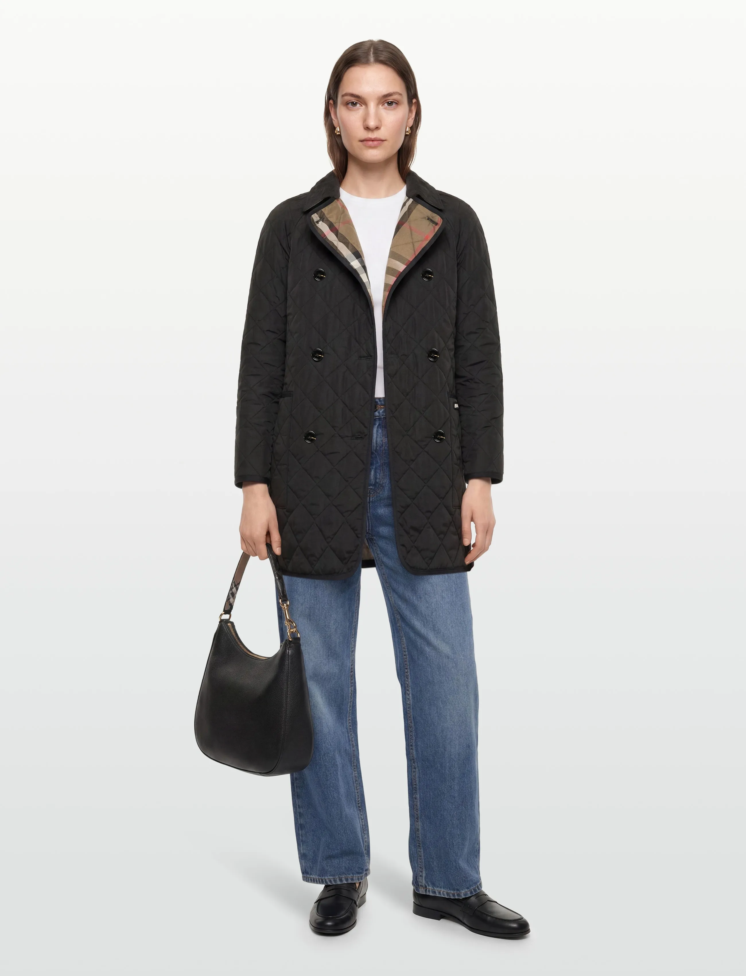 Burberry Tything Quilted Coat - Voodriga mantlid - BLACK / black