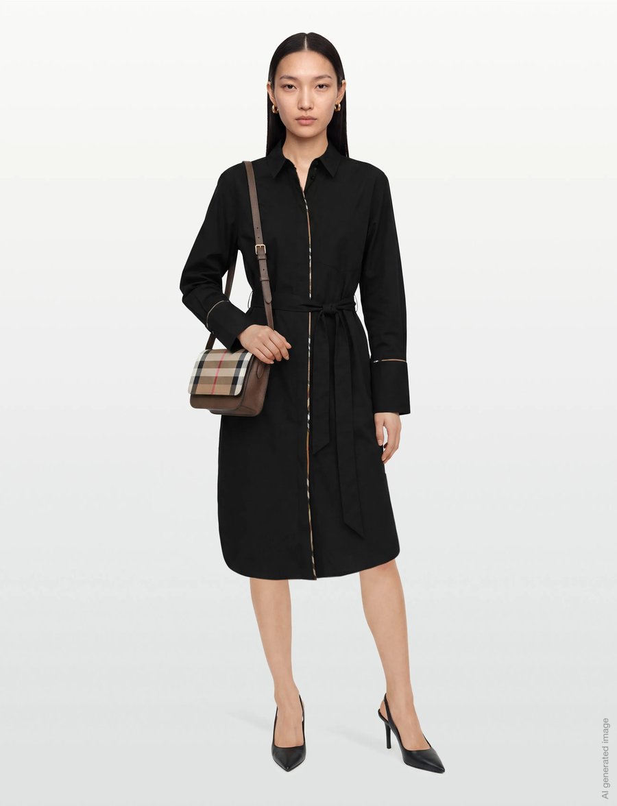 Burberry - Ivery Dress - overhemdjurken - black - 0