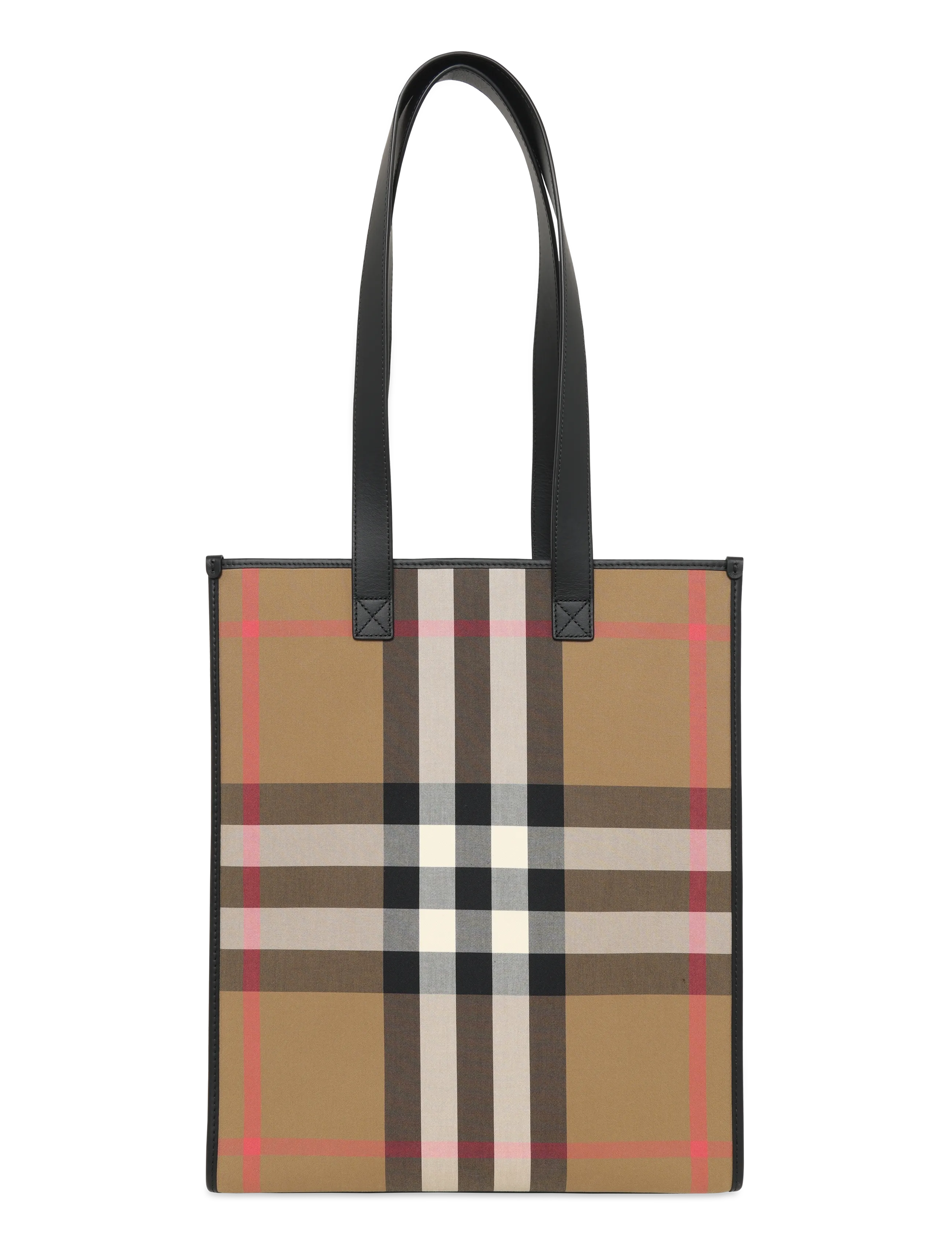 Burberry - Medium Check Book Tote Bag - brown - 1