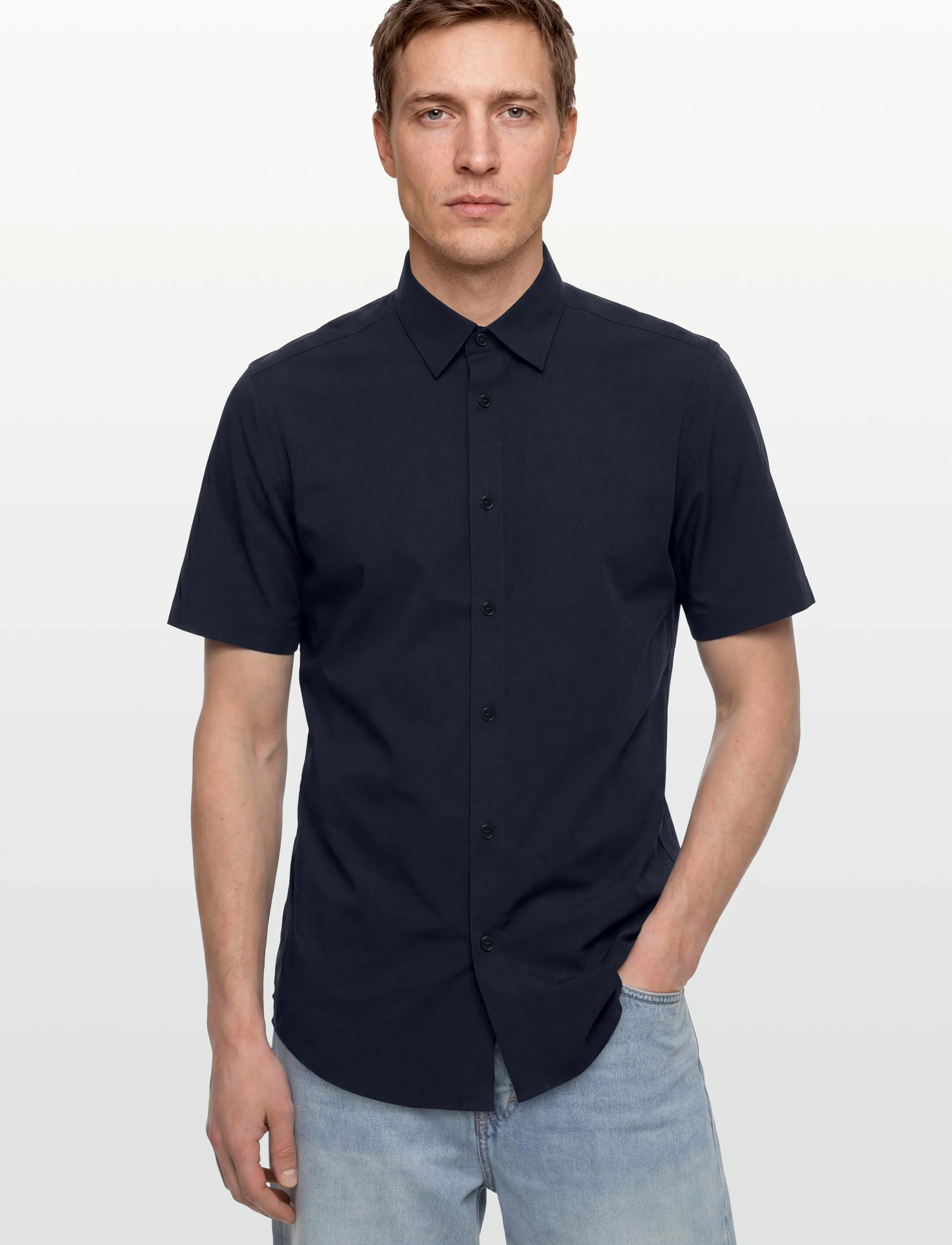 Burberry - Shefford Short-Sleeved Shirt - kortärmade skjortor - navy - 3