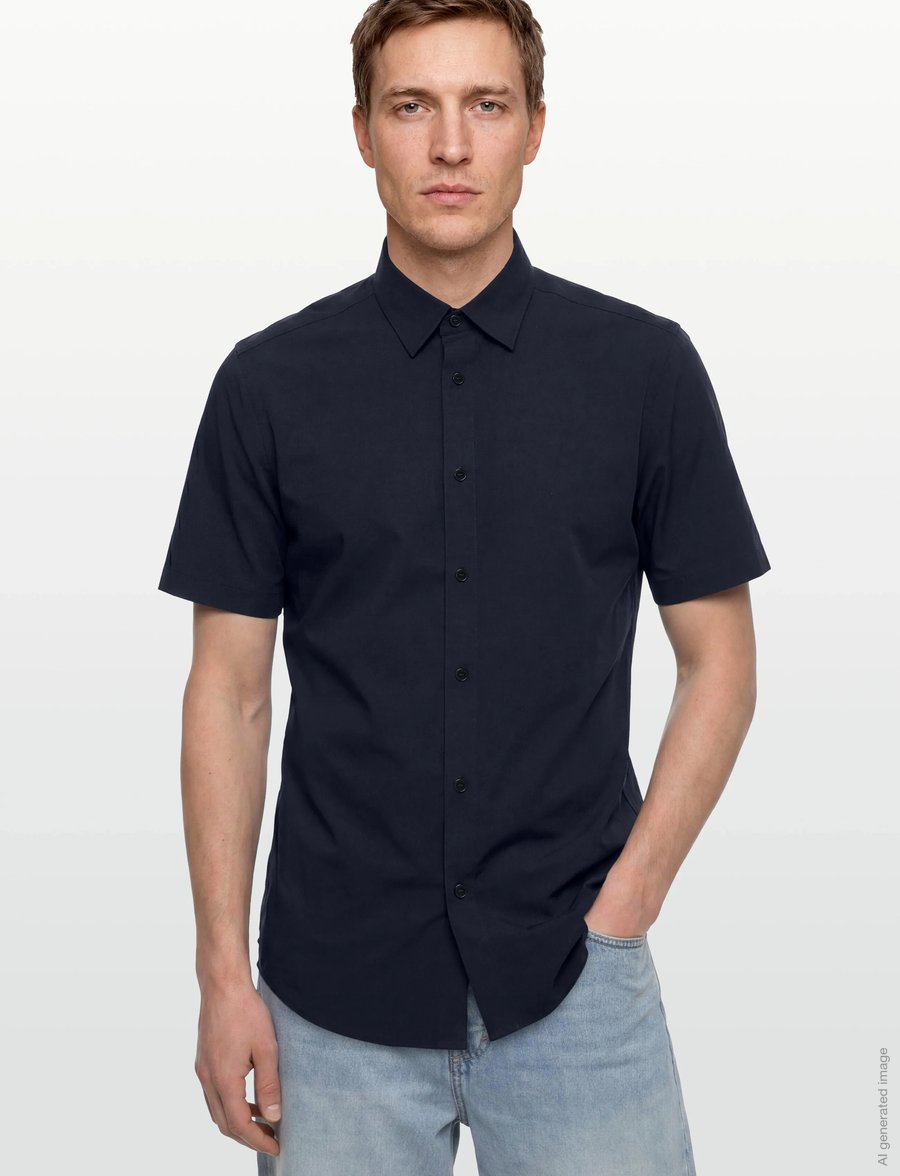 Burberry - Shefford Short-Sleeved Shirt - kortärmade skjortor - navy - 3