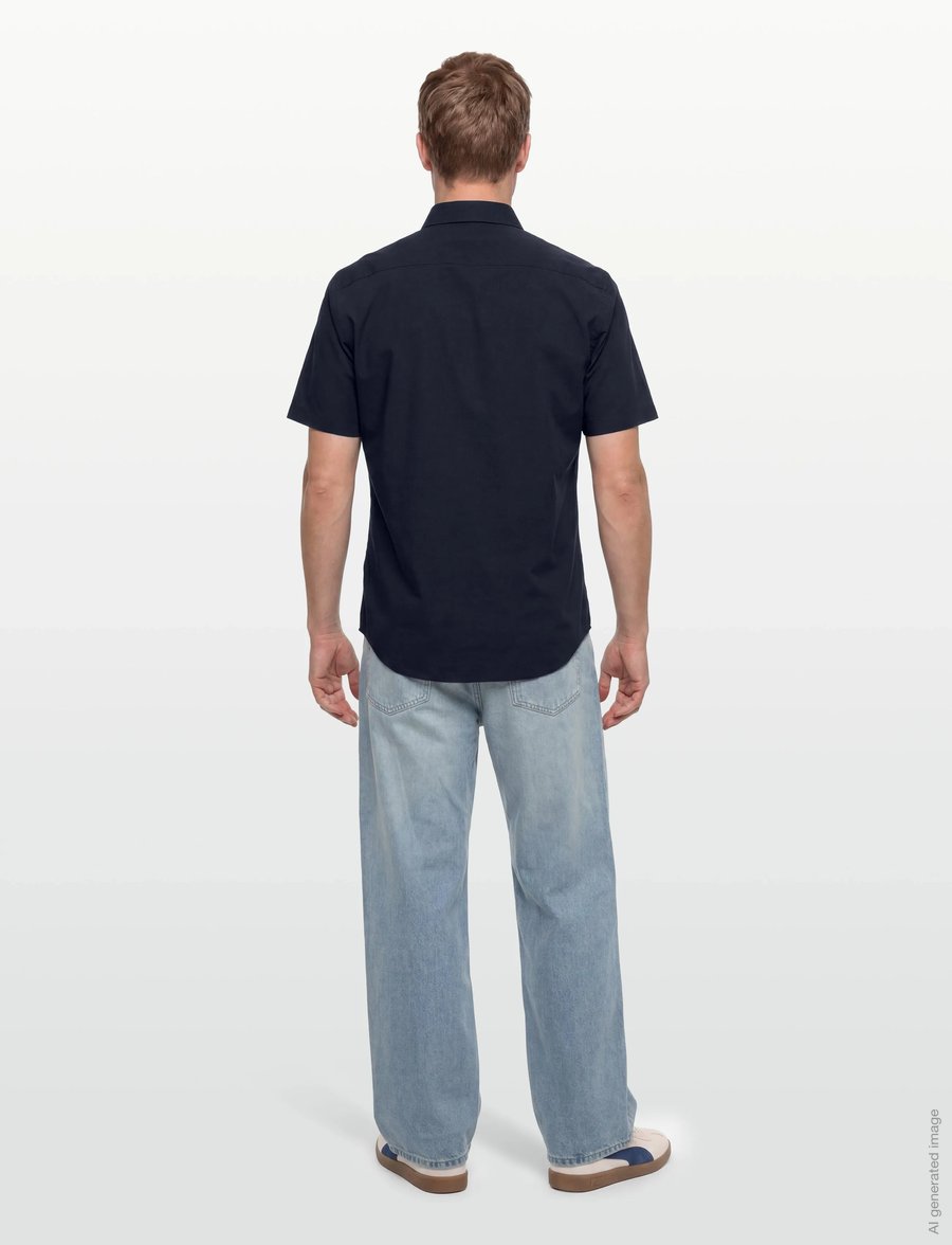 Burberry - Shefford Short-Sleeved Shirt - kortärmade skjortor - navy - 4