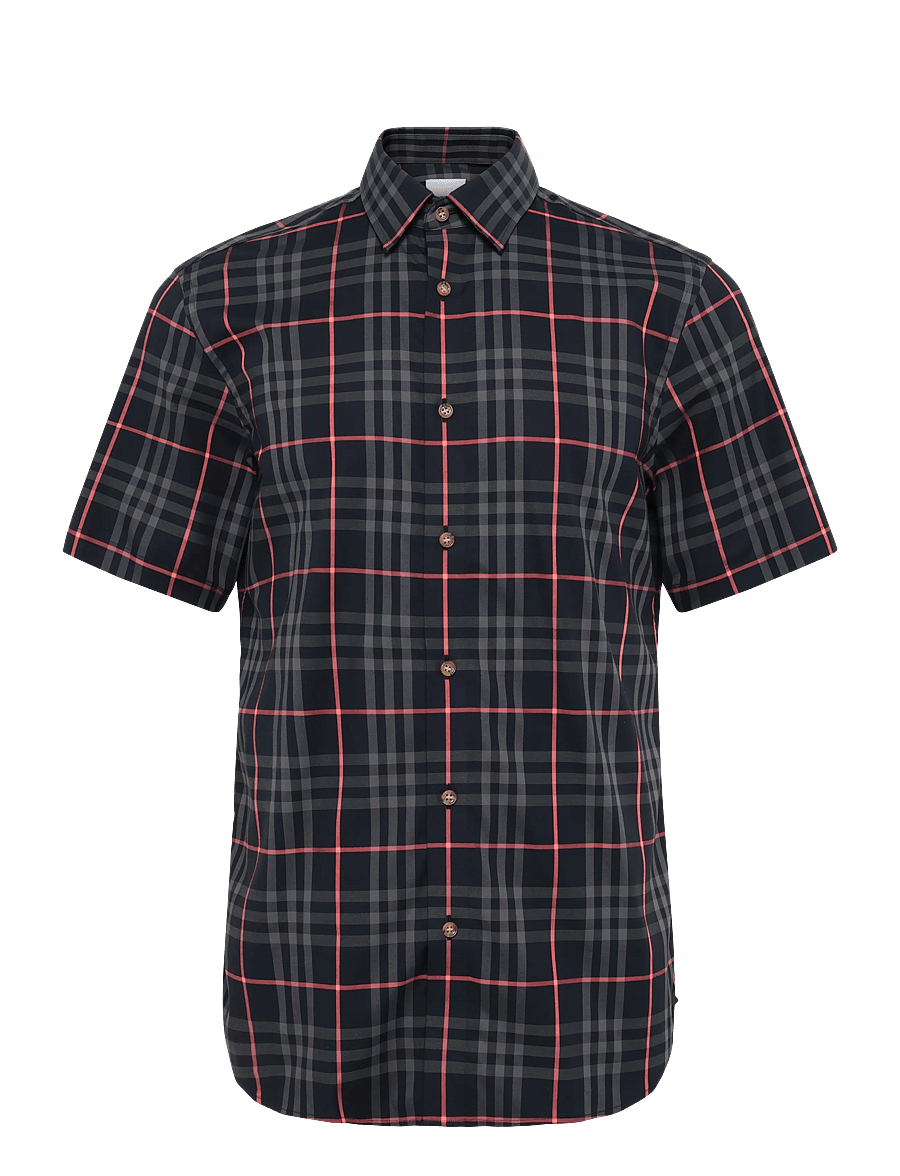 Burberry - Shefford Short-Sleeved Shirt - mustriga särgid - navy - 1