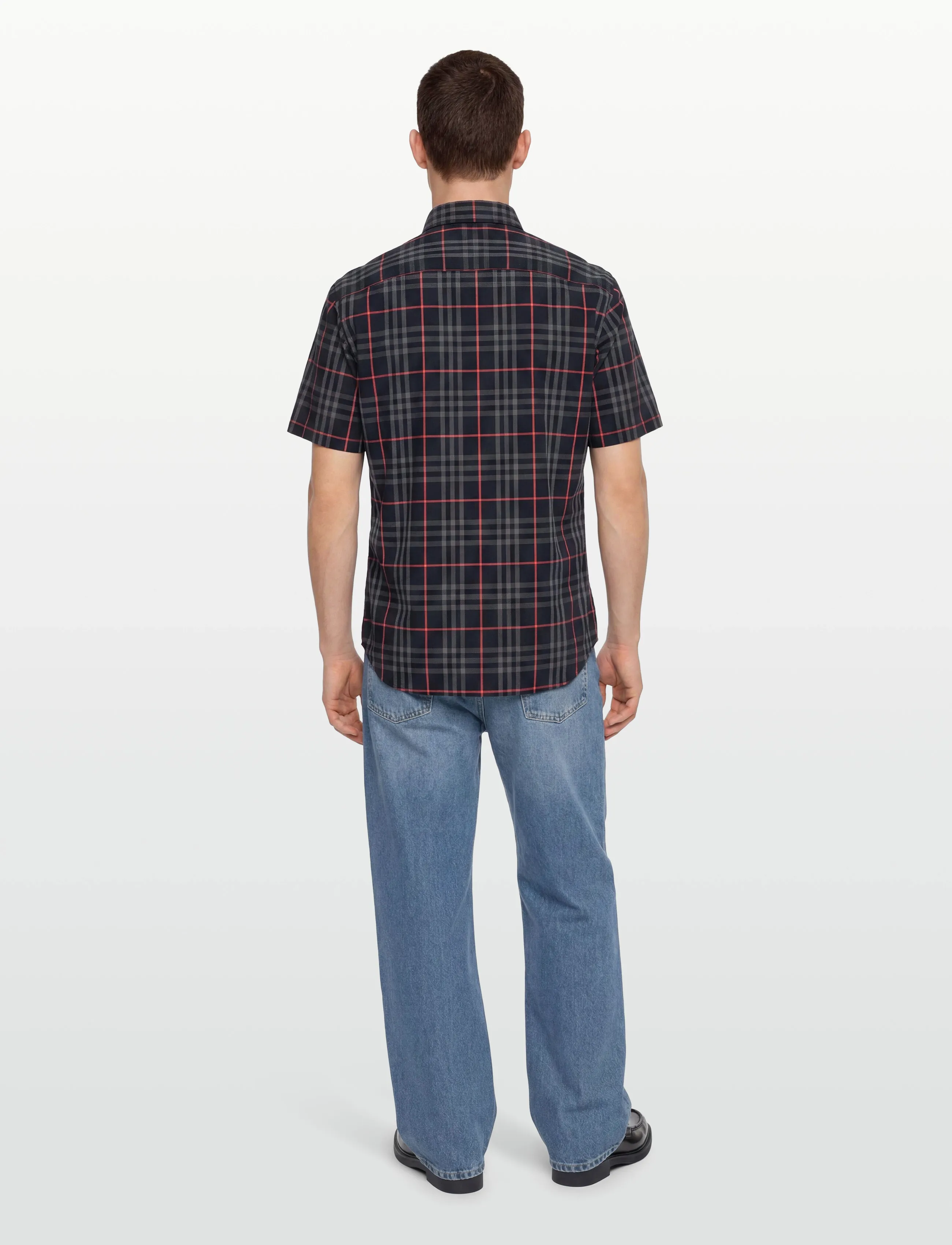 Burberry - Shefford Short-Sleeved Shirt - mustriga särgid - navy - 4