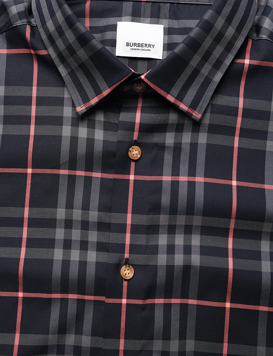 Burberry - Shefford Short-Sleeved Shirt - mustriga särgid - navy - 5