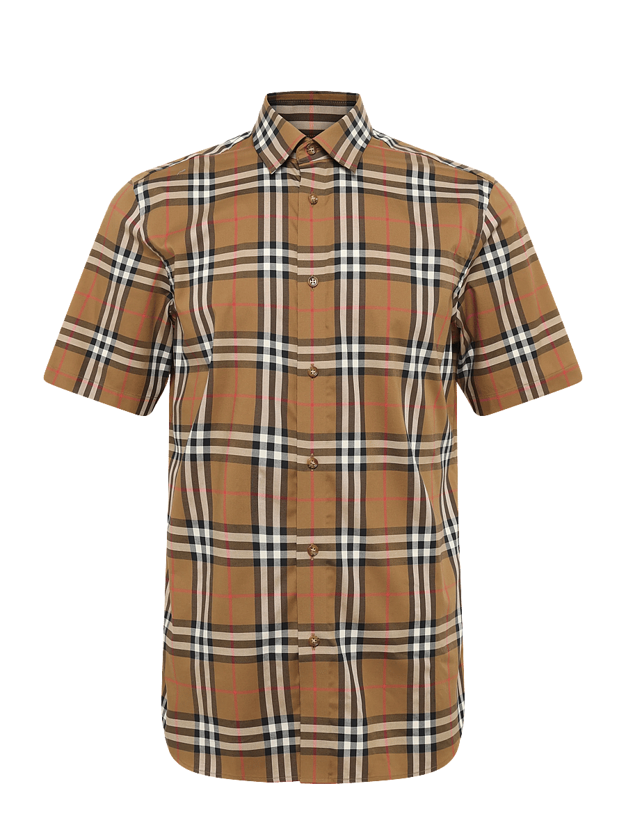 Burberry - Shefford Short-Sleeved Shirt - karierte hemden - brown - 1