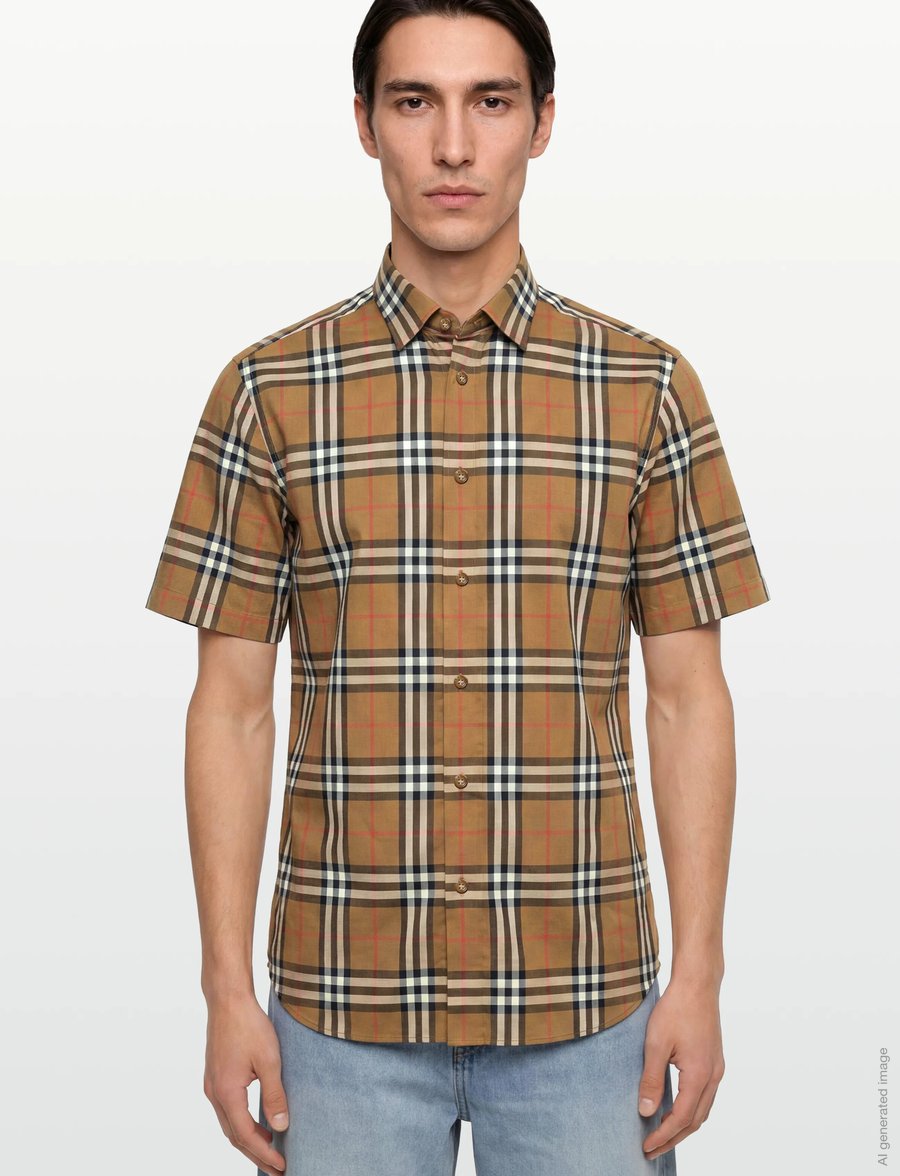 Burberry - Shefford Short-Sleeved Shirt - karierte hemden - brown - 3