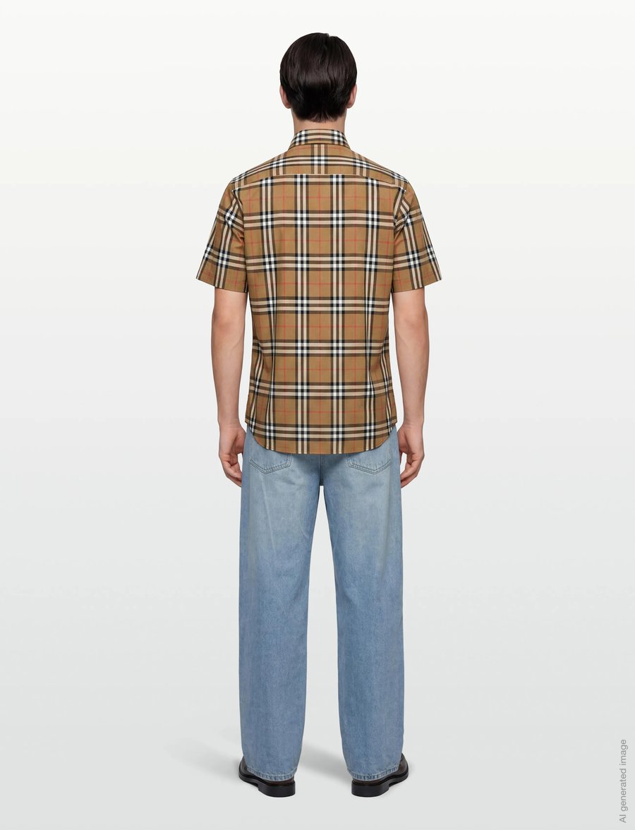 Burberry - Shefford Short-Sleeved Shirt - karierte hemden - brown - 4