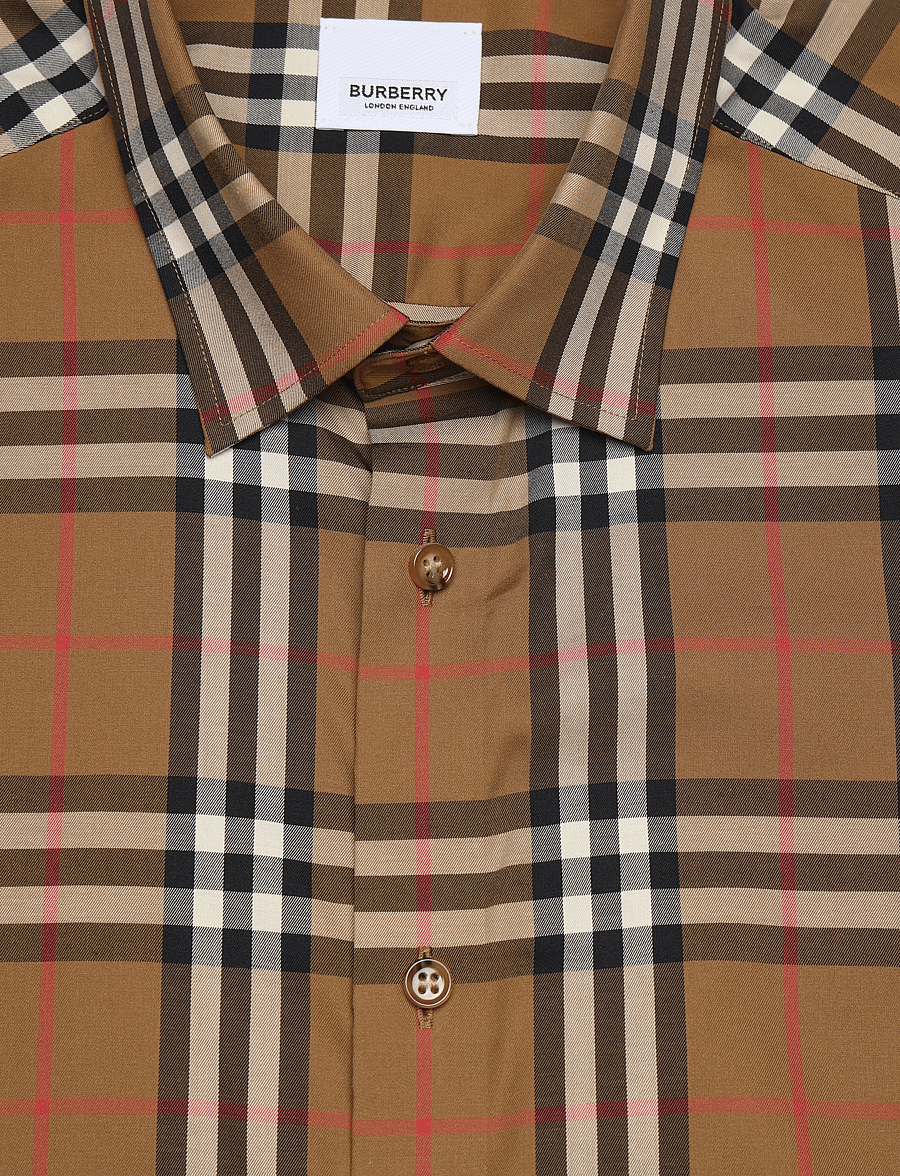 Burberry - Shefford Short-Sleeved Shirt - karierte hemden - brown - 5