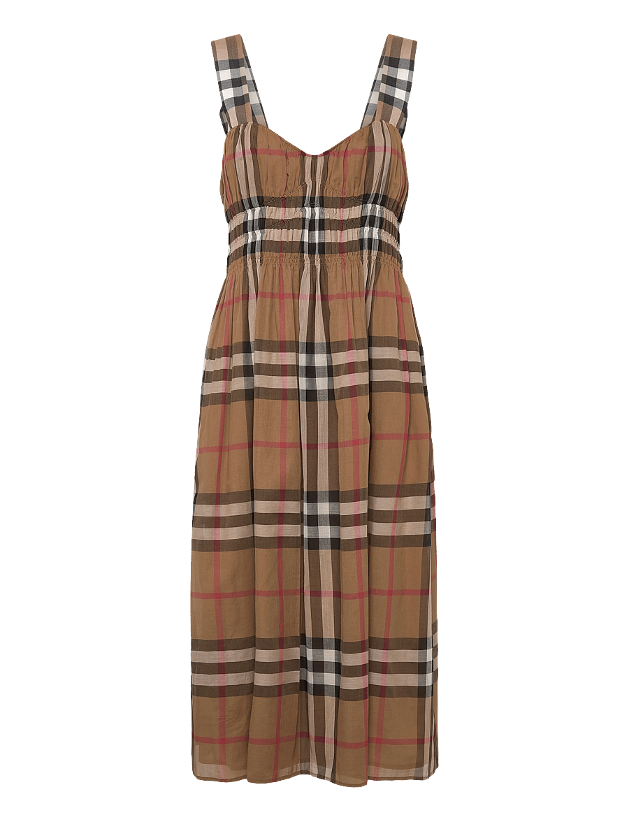 Burberry - Delilah Dress - sommerkjoler - taupe brown ip check - 1