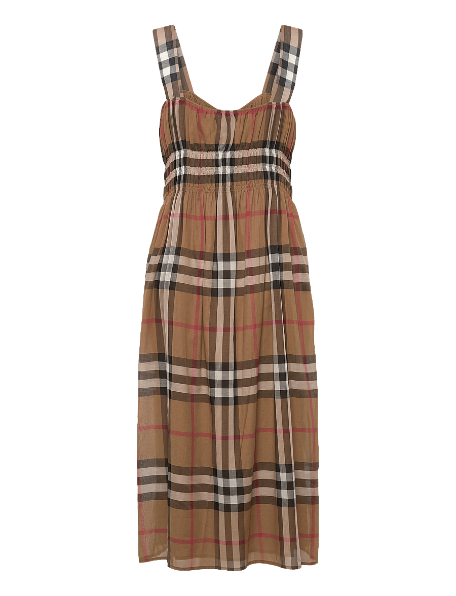 Burberry - Delilah Dress - sommerkjoler - taupe brown ip check - 2