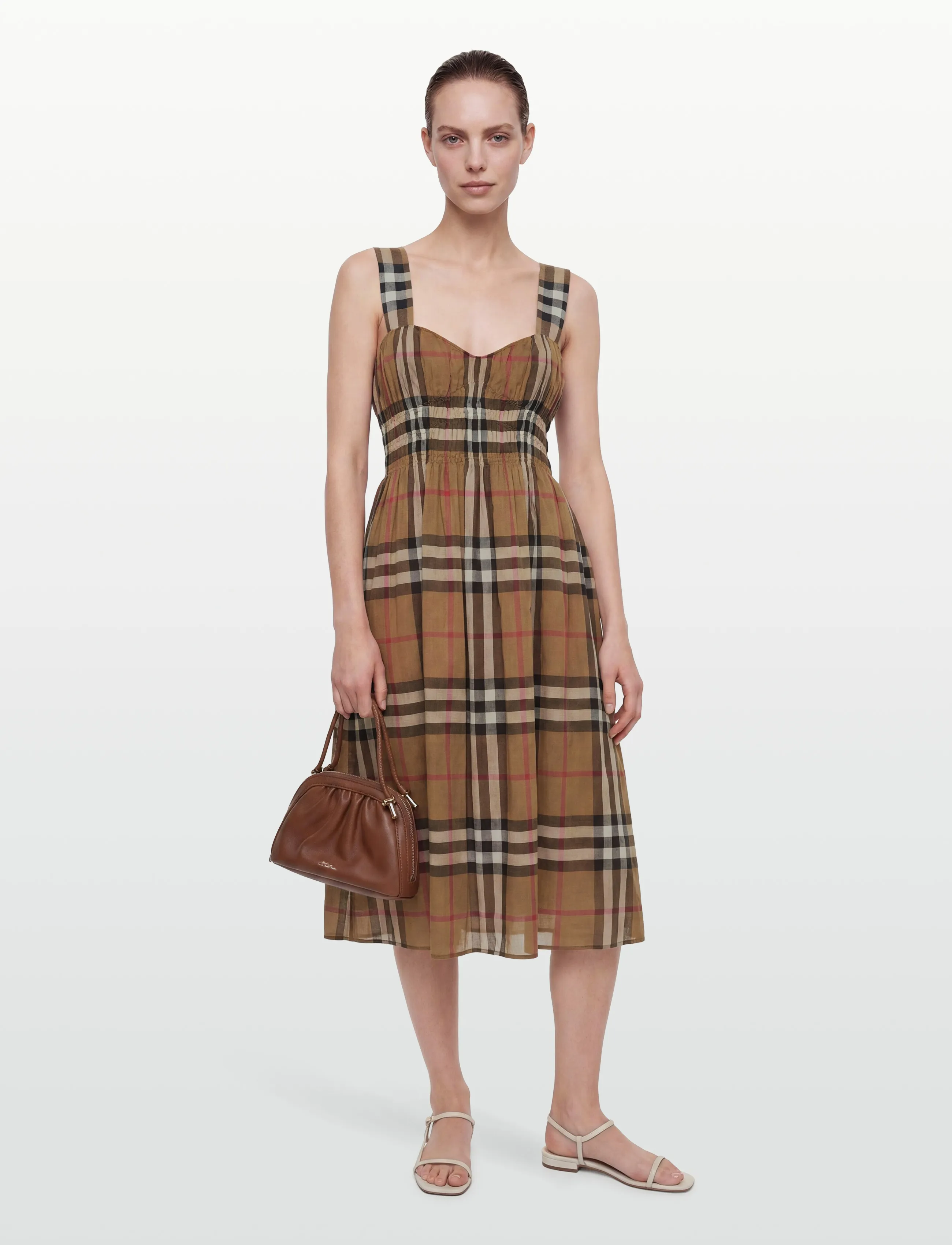 Burberry Delilah Dress - Kleitas - TAUPE BROWN IP CHECK / brown