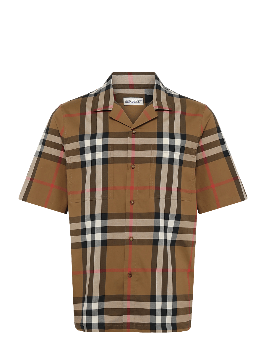 Burberry - Elio Short-Sleeved Shirt - karierte hemden - brown - 1