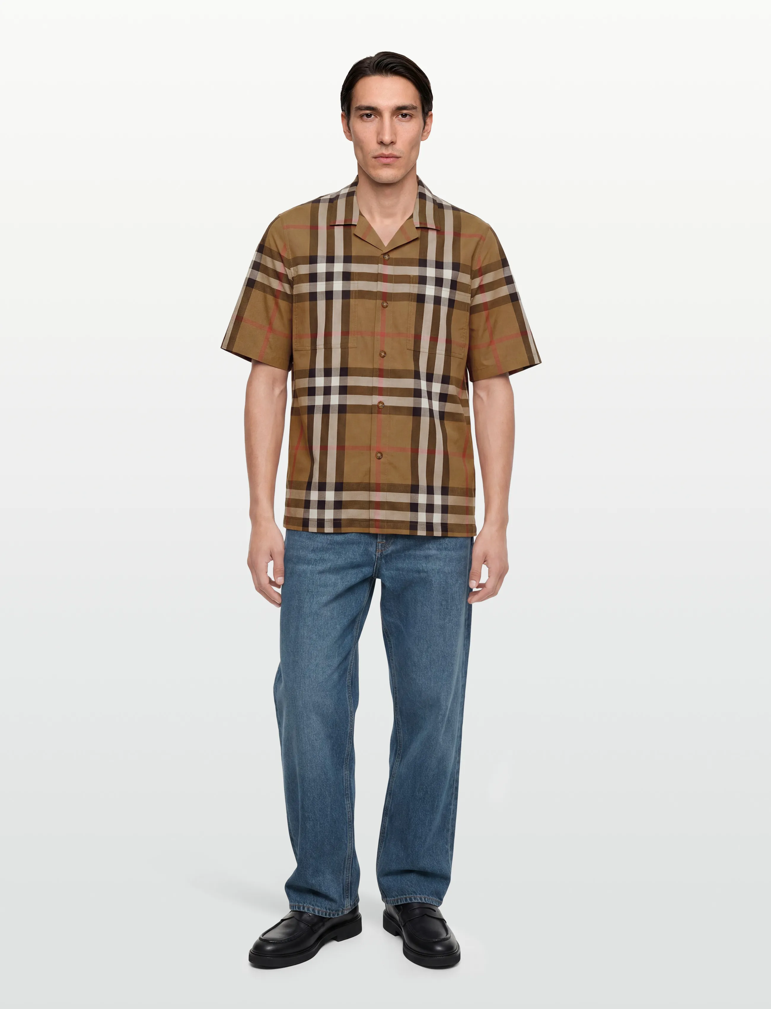 Burberry Elio Short-Sleeved Shirt, XXL, Brown, Skjorter > Afslappet Shirts, Herre