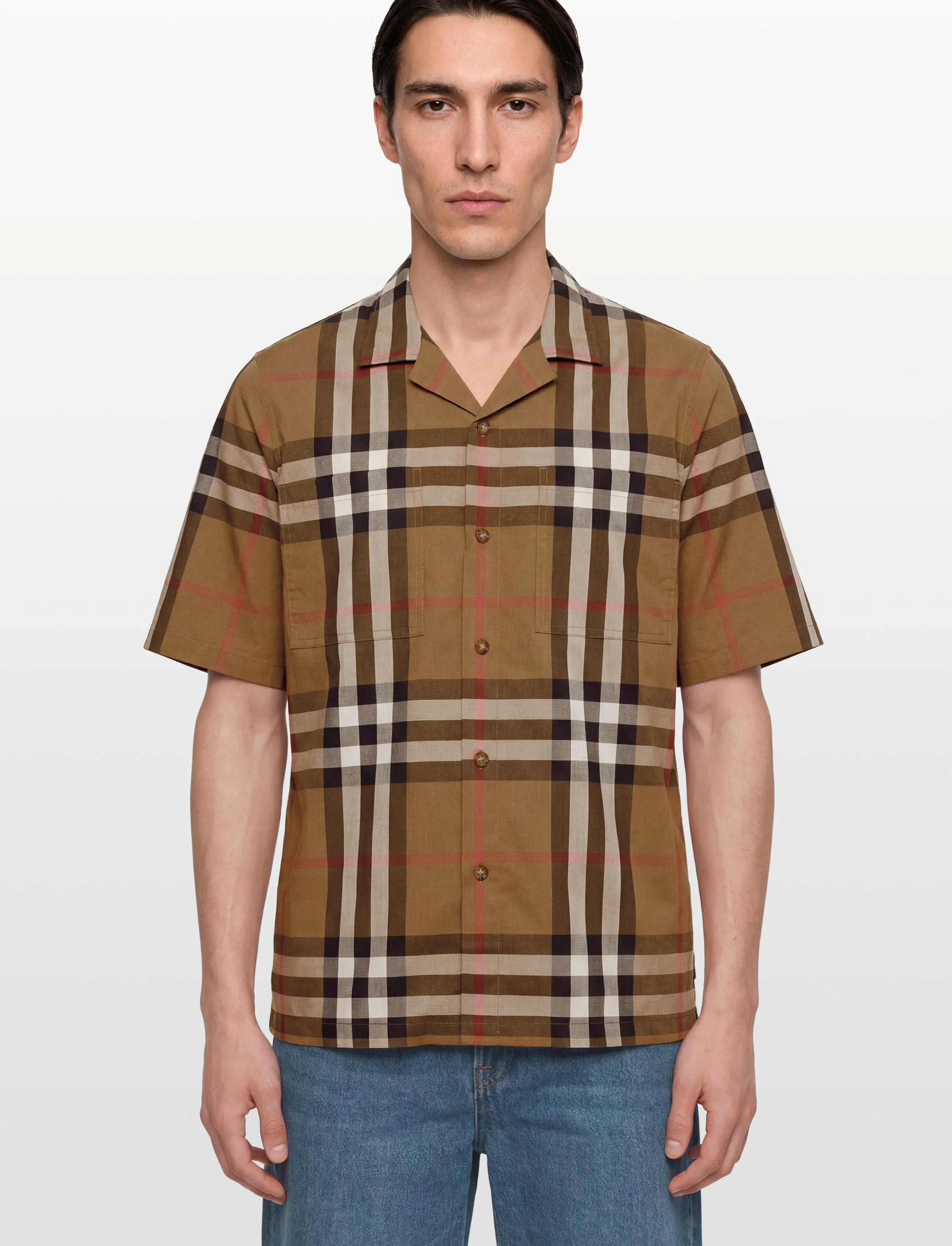 Burberry - Elio Short-Sleeved Shirt - ternede skjorter - brown - 3