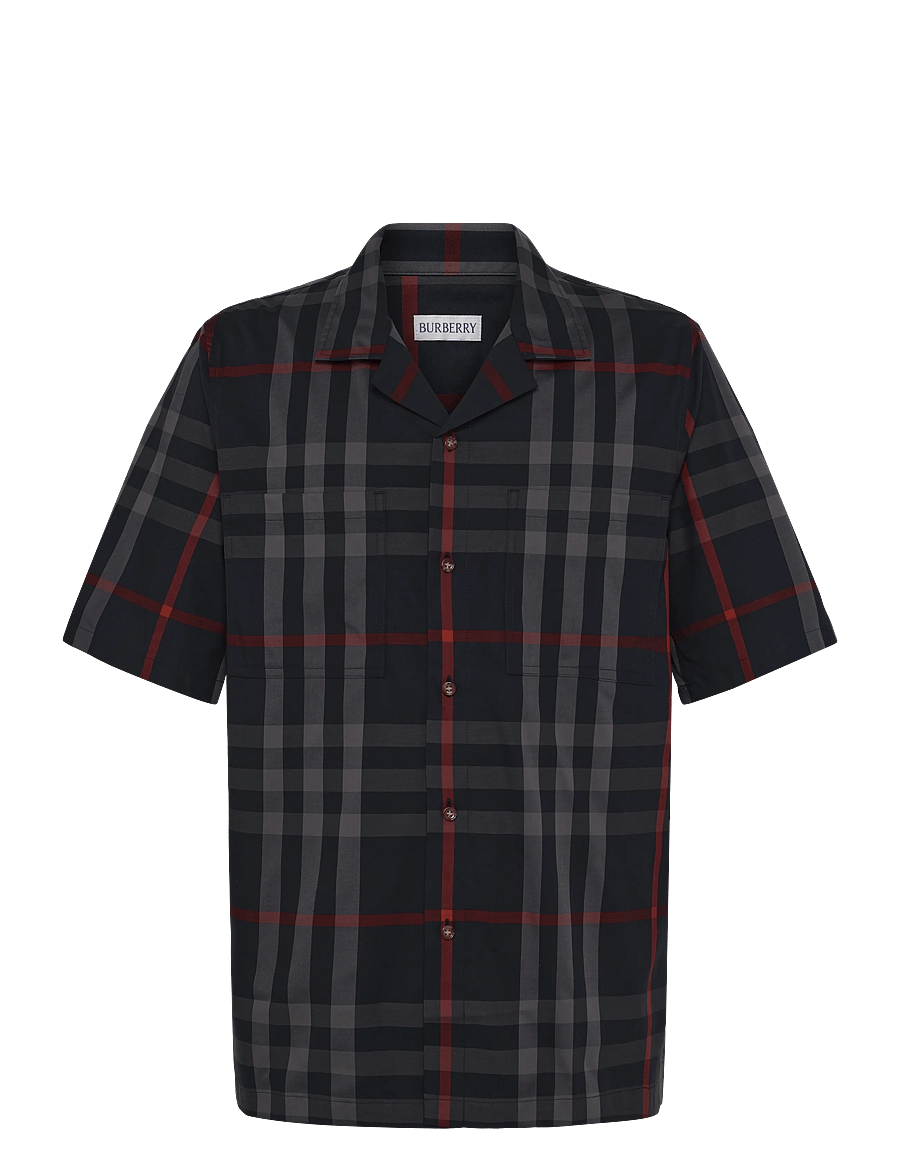 Burberry - Elio Short-Sleeved Shirt - karierte hemden - navy - 1