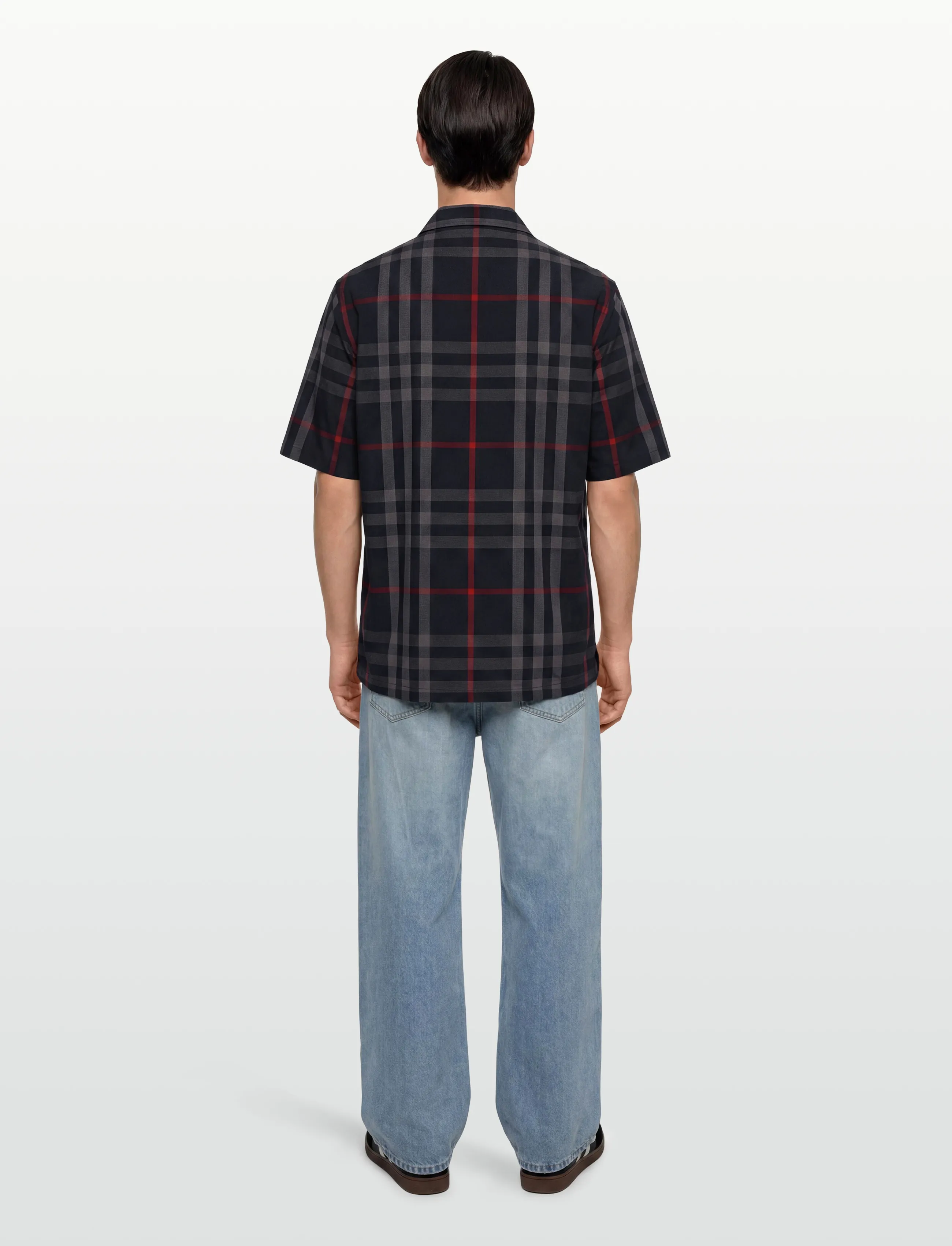 Burberry - Elio Short-Sleeved Shirt - karierte hemden - navy - 4