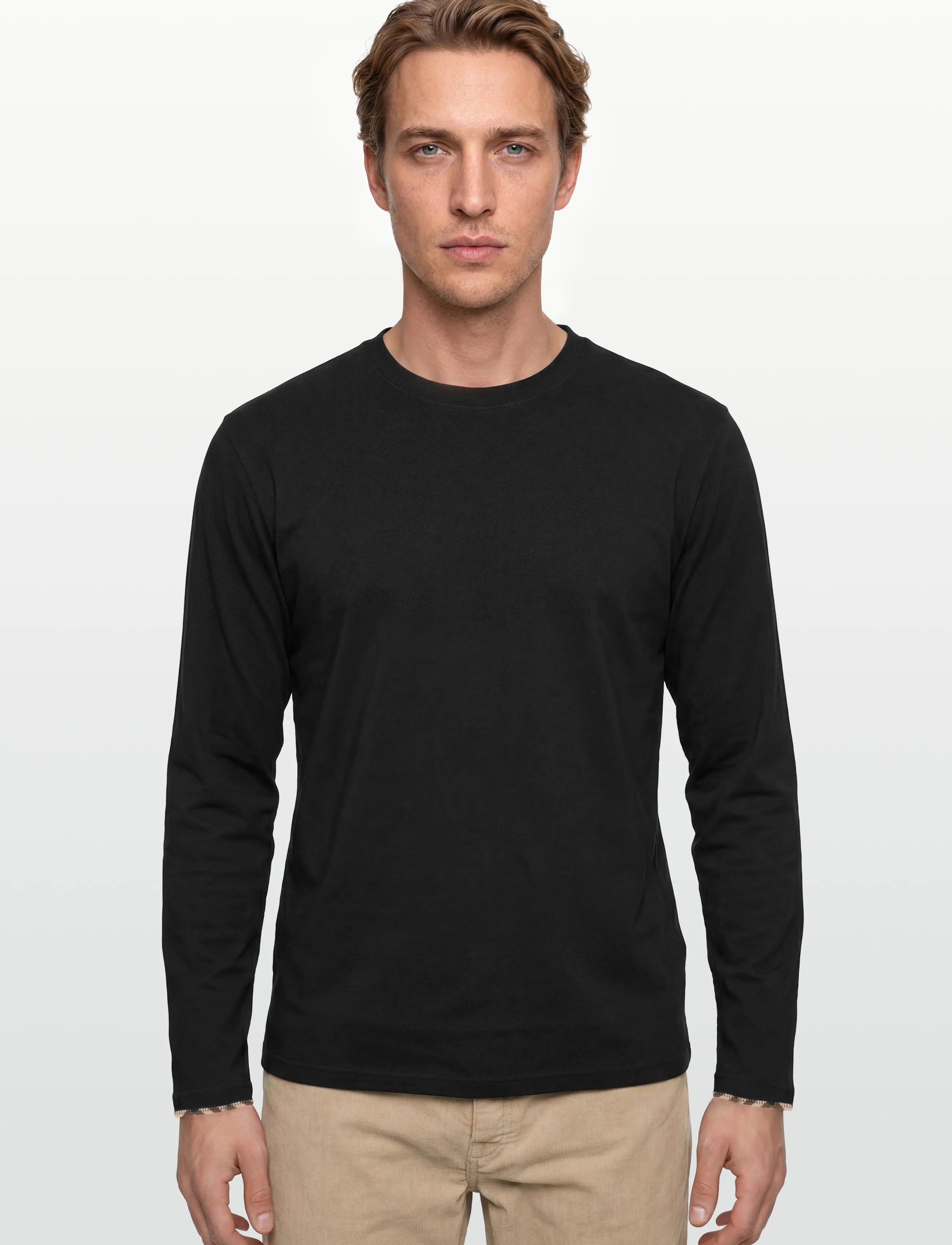 Burberry - Ellison Long-Sleeved Shirt - langærmede t-shirts - black - 3