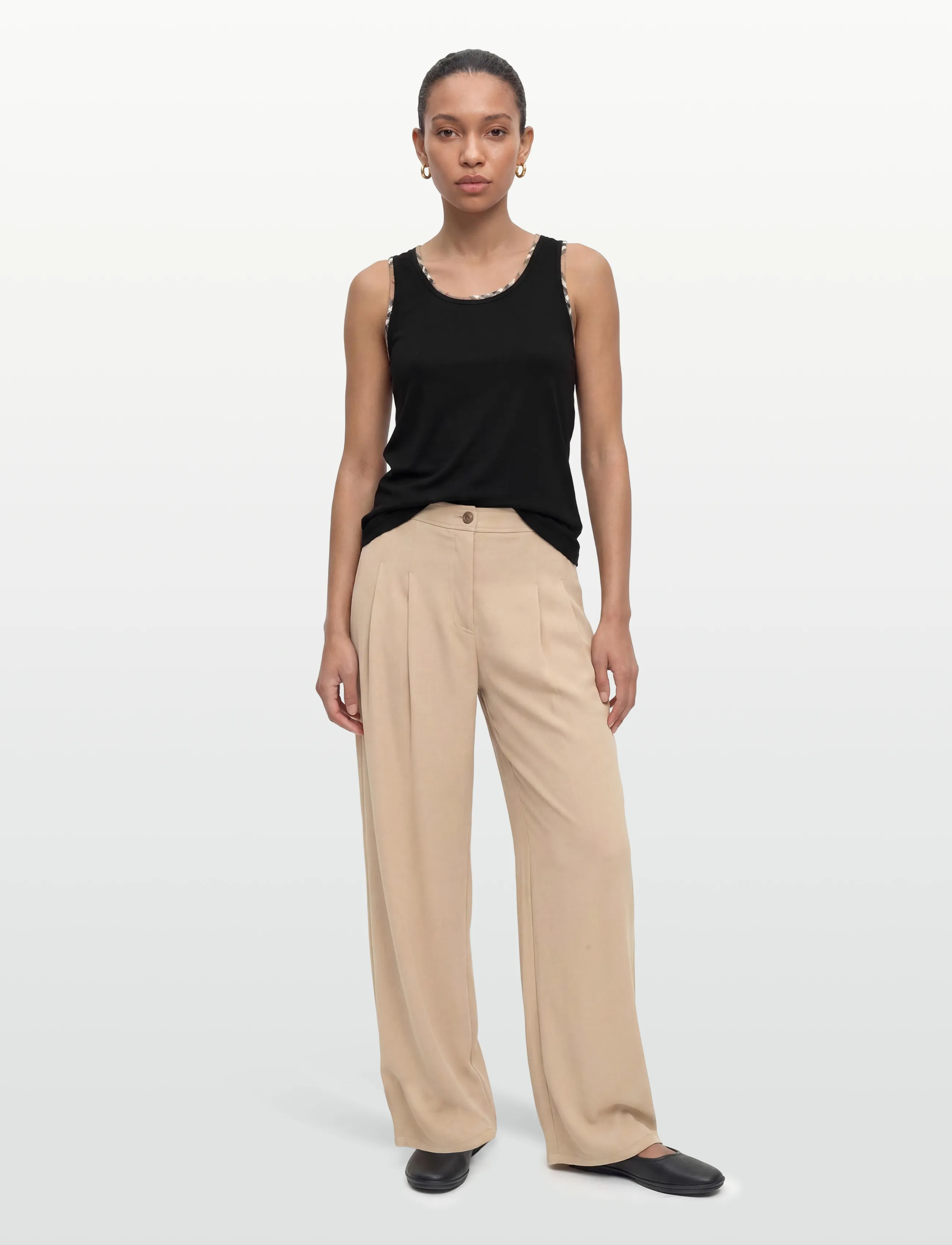 Burberry ELYSSA CHK TR - Mouwloze tops - BLACK / black