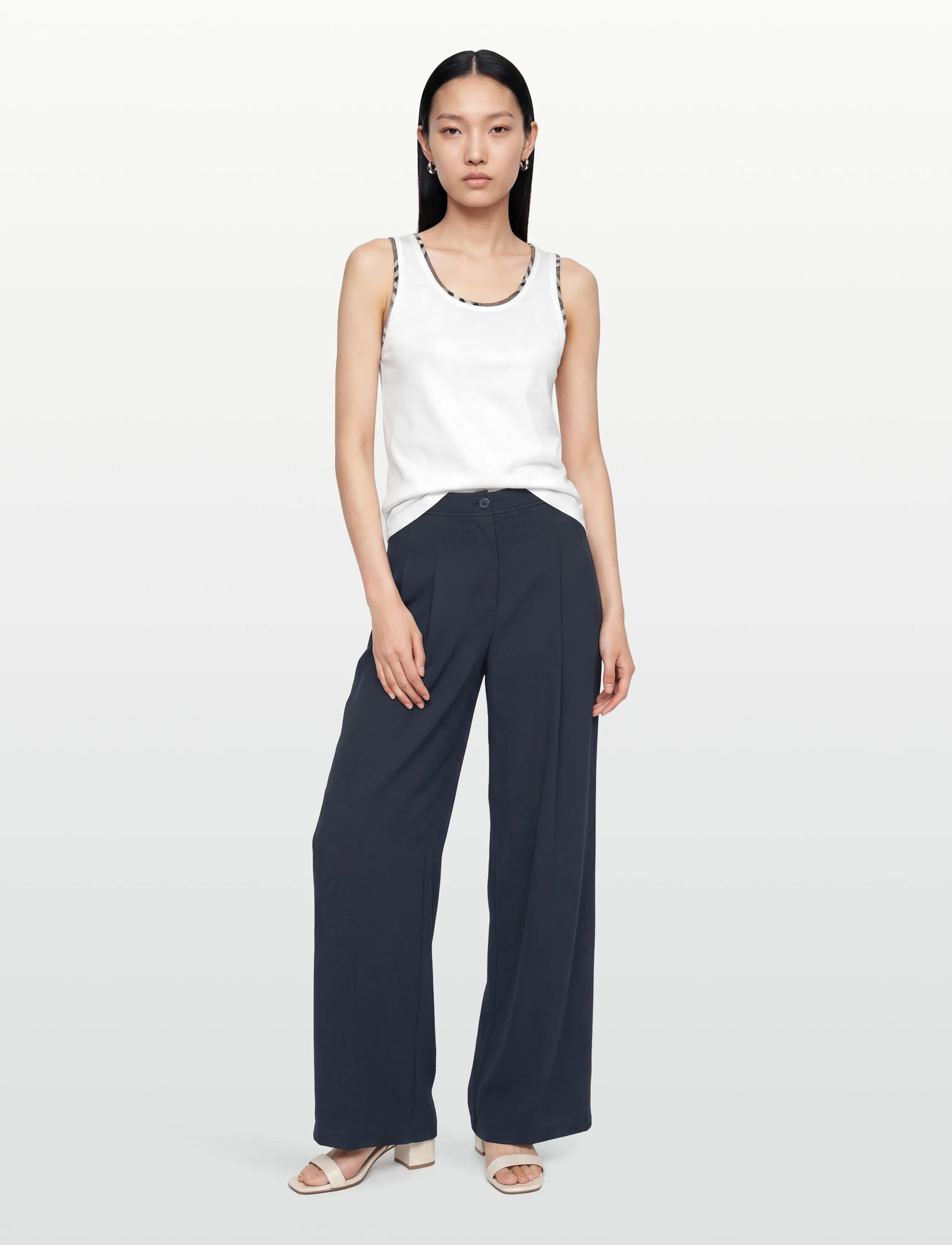 Burberry ELYSSA CHK TR - Mouwloze tops - WHITE / white