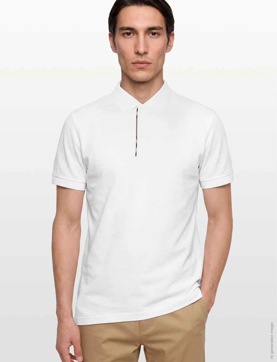 Burberry - Hartford Zip Polo T-shirt - kurzärmelig - white - 3